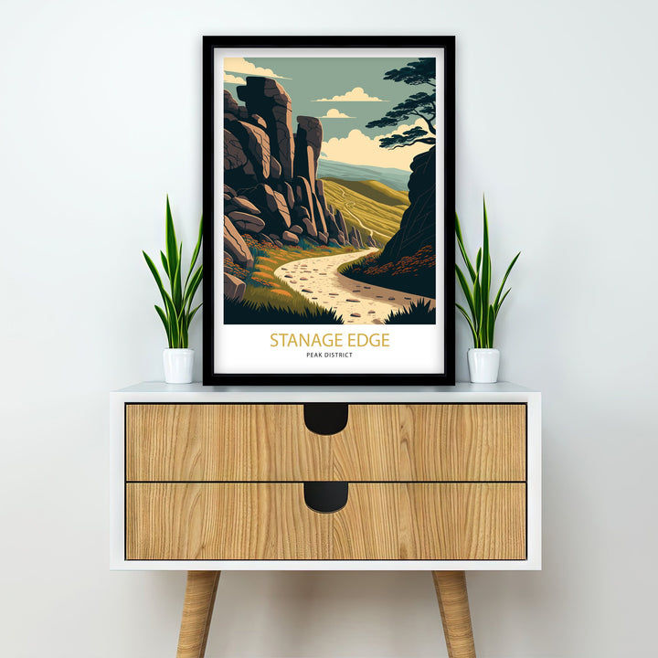 Stanage Edge Peak District Travel Poster