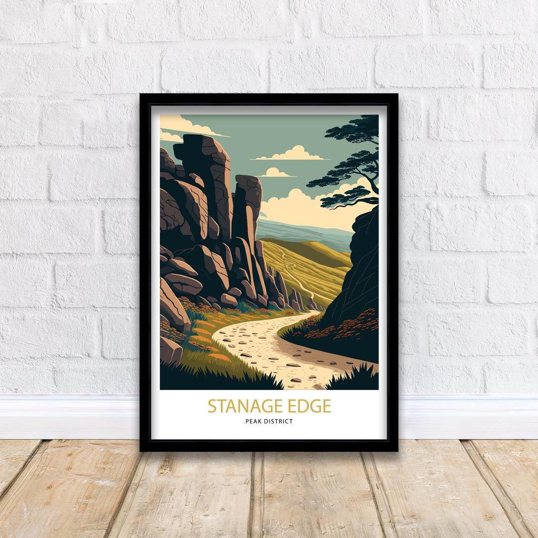 Stanage Edge Peak District Travel Poster