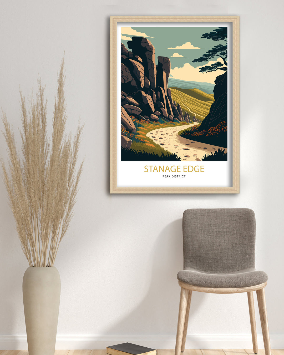 Stanage Edge Peak District Travel Poster