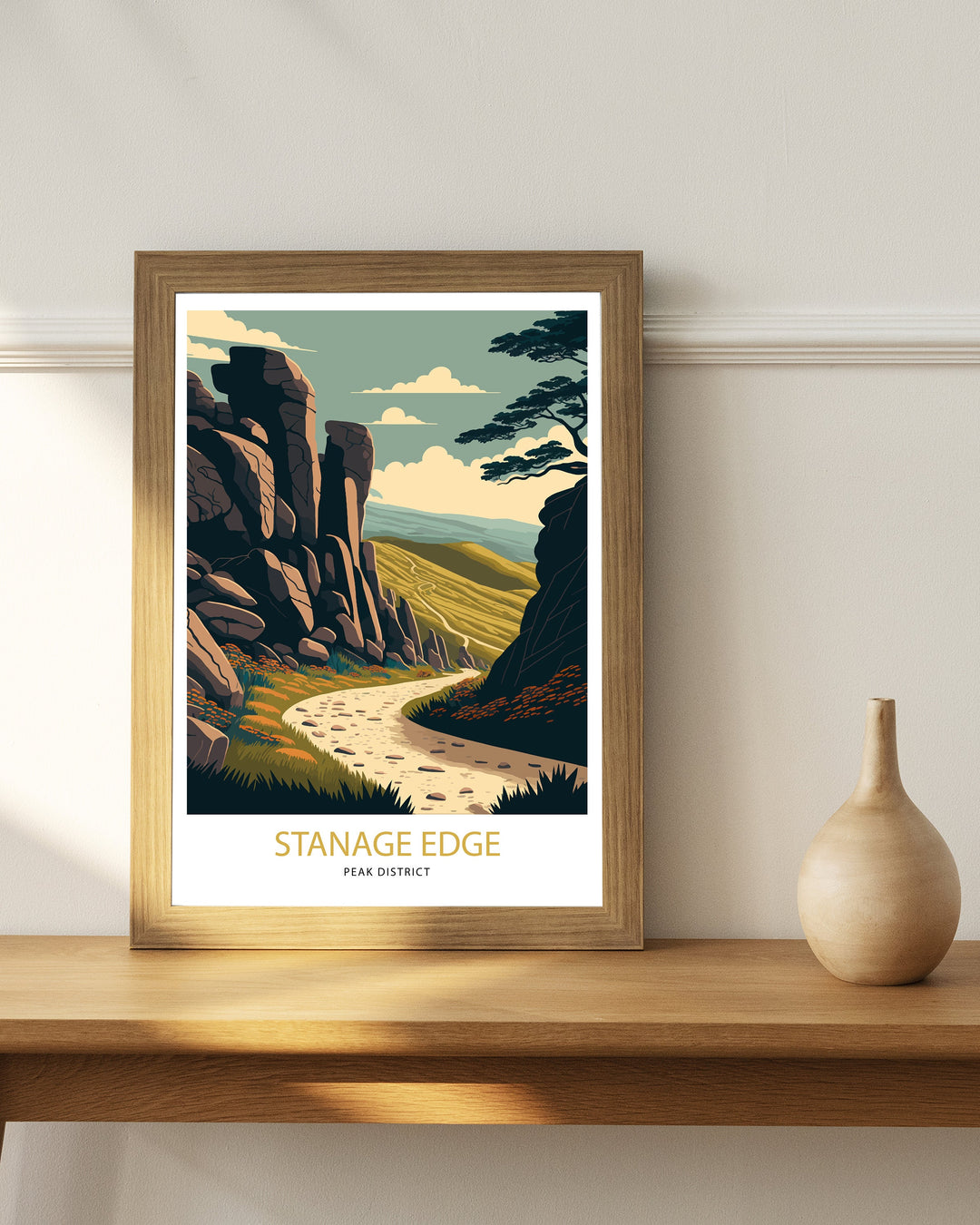 Stanage Edge Peak District Travel Poster