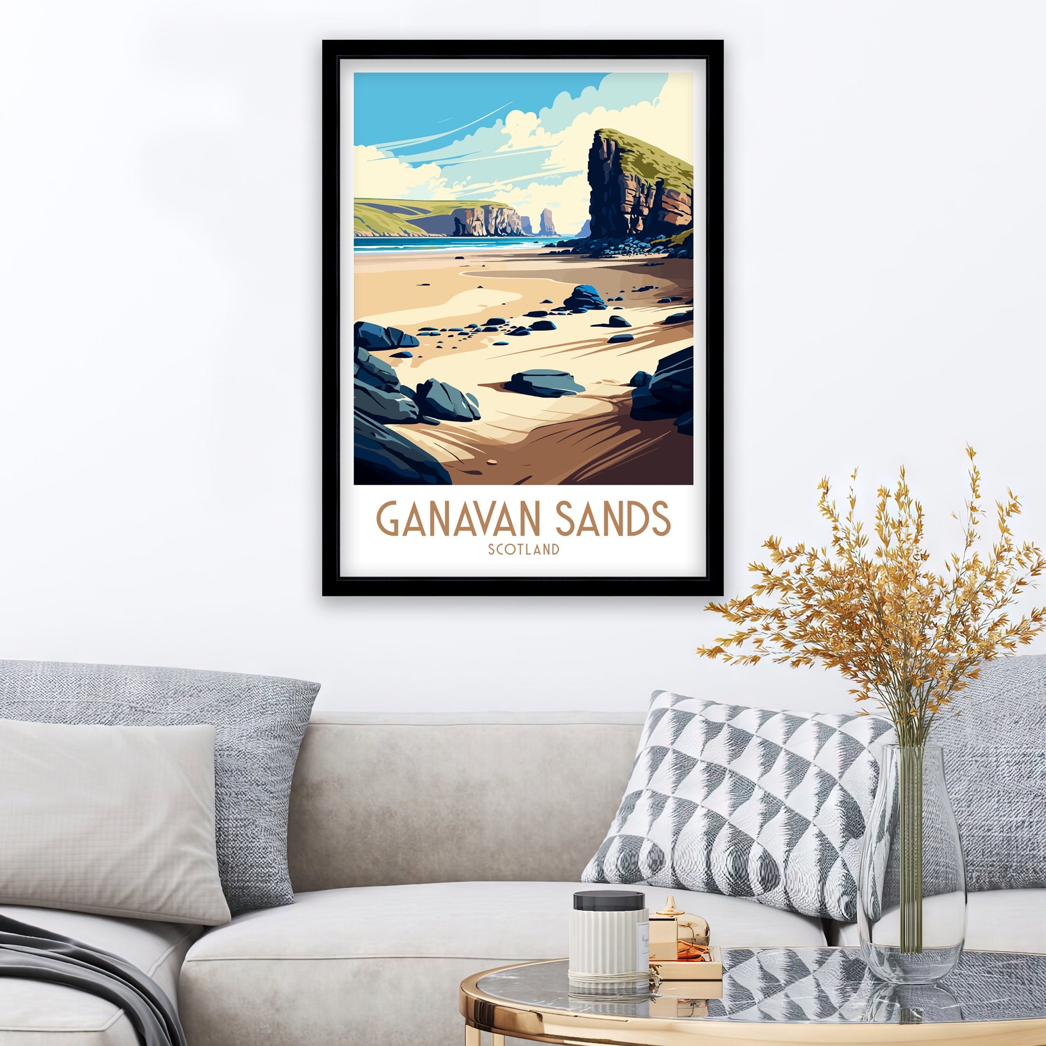 Ganavan Sands Scotland Travel Print | Beach Coastal Art