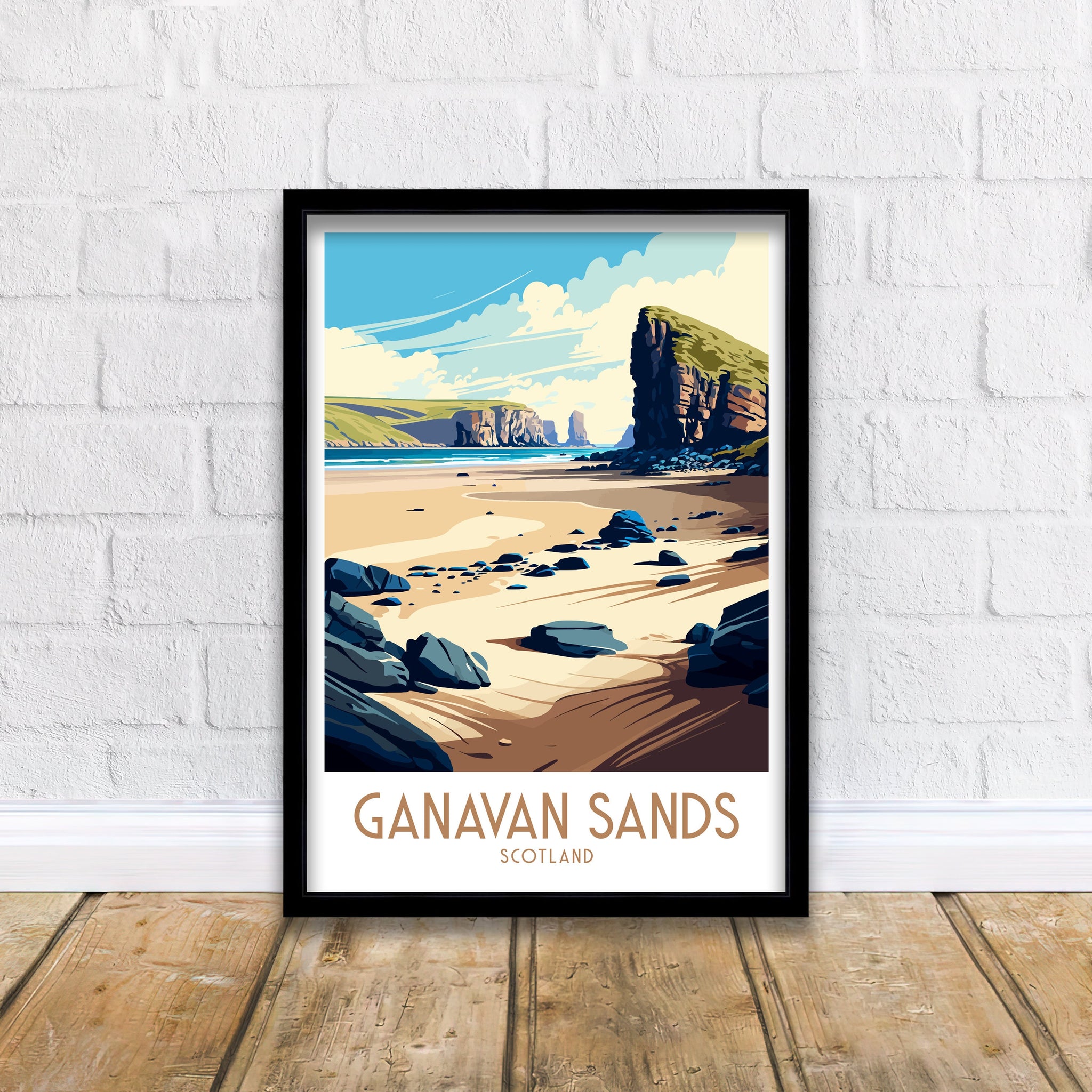 Ganavan Sands Scotland Travel Print | Beach Coastal Art