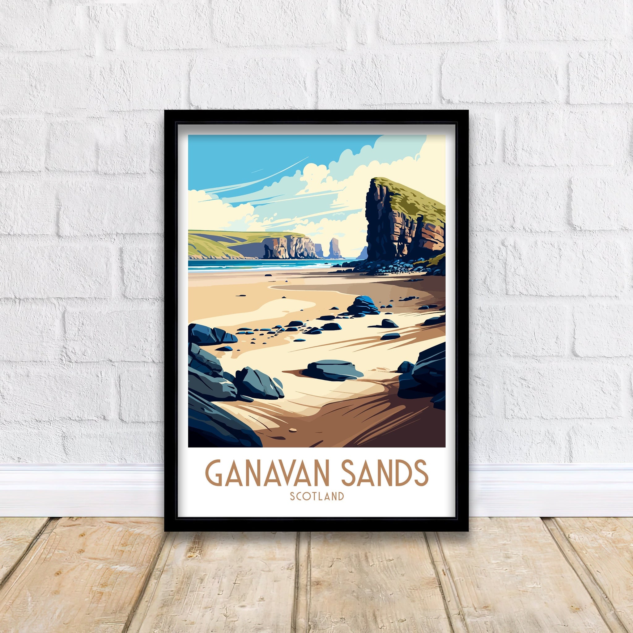 Ganavan Sands Scotland Travel Print | Beach Coastal Art