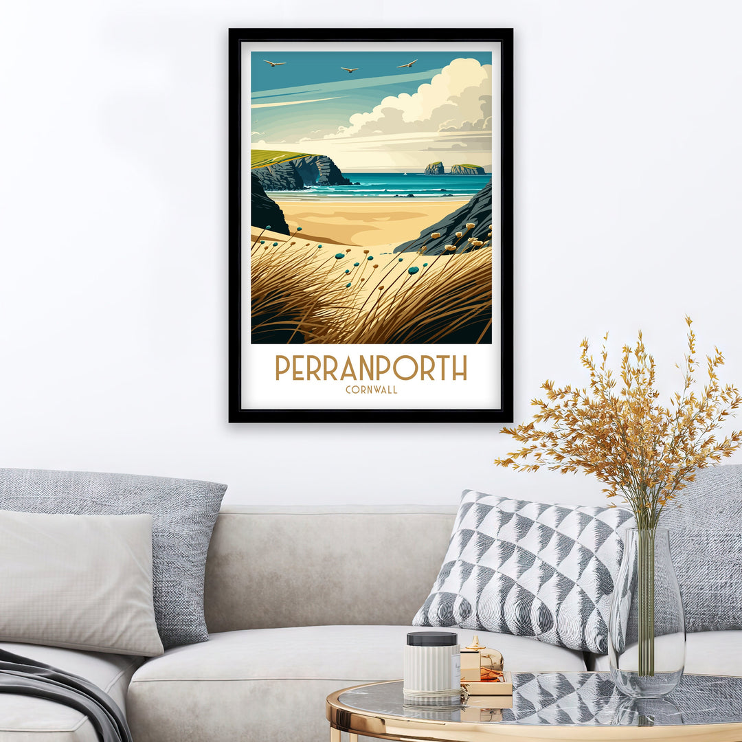 Perranporth Travel Poster