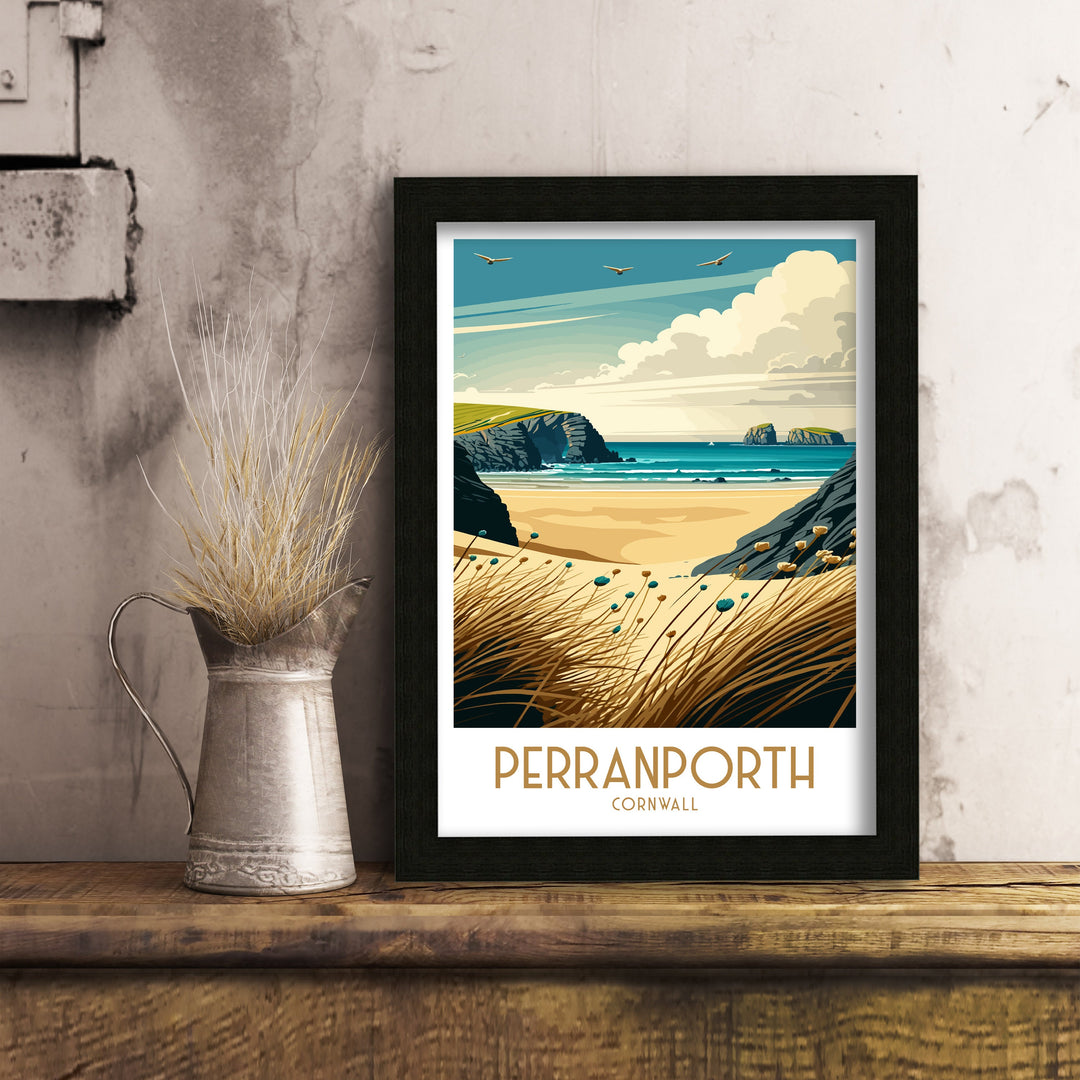 Perranporth Travel Poster