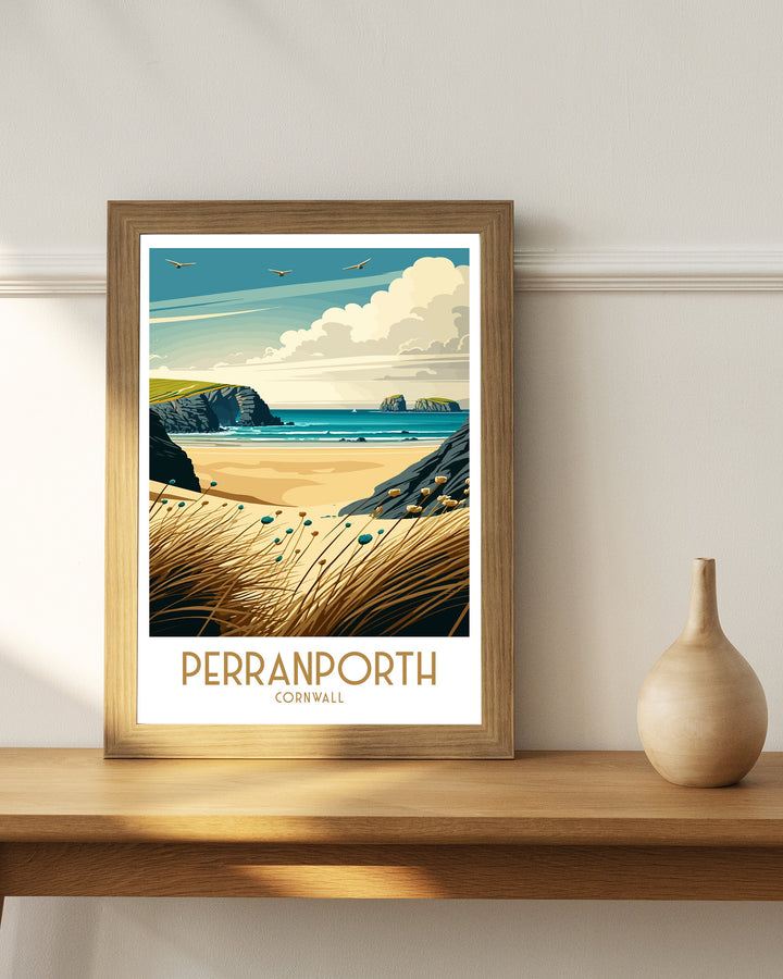 Perranporth Travel Poster