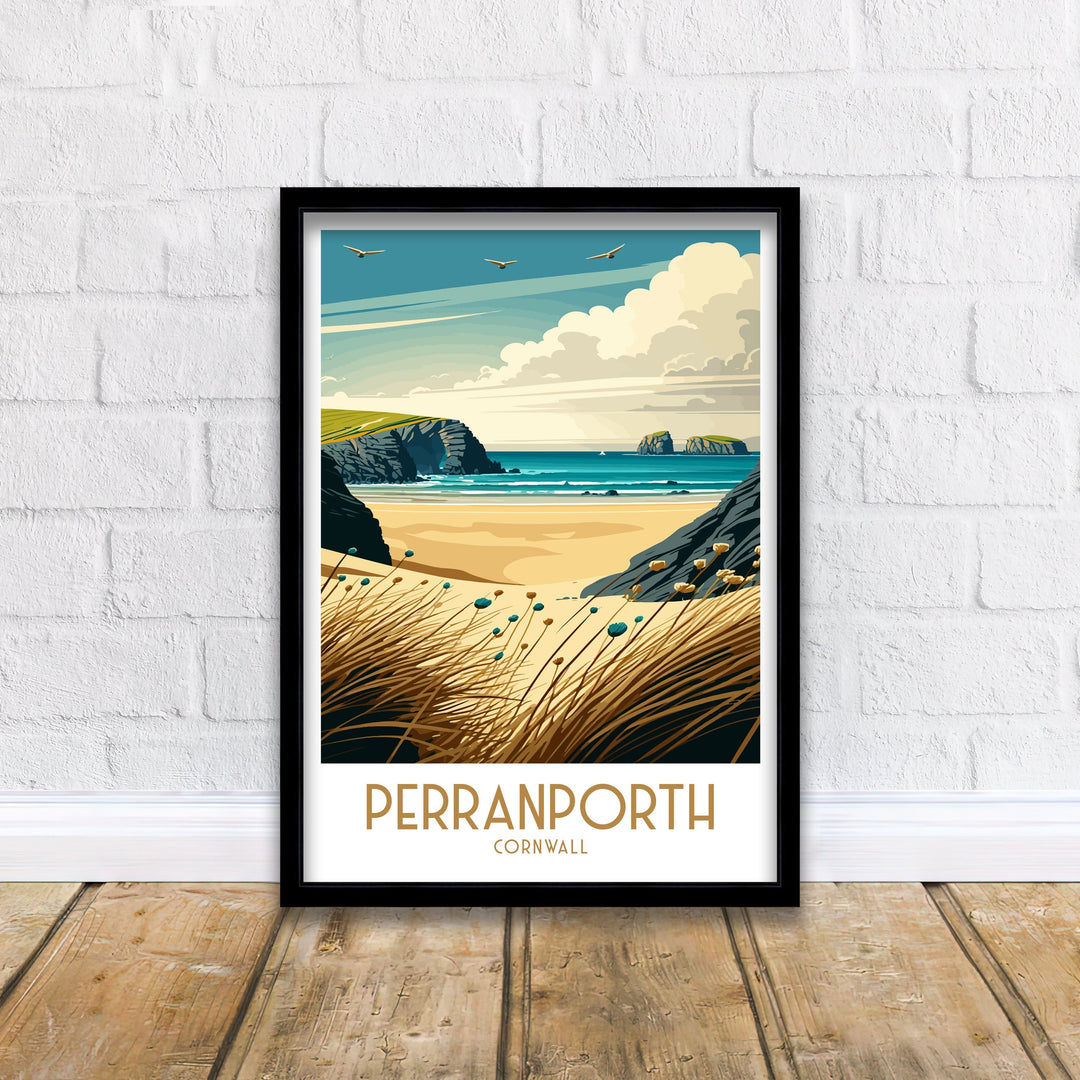 Perranporth Travel Poster