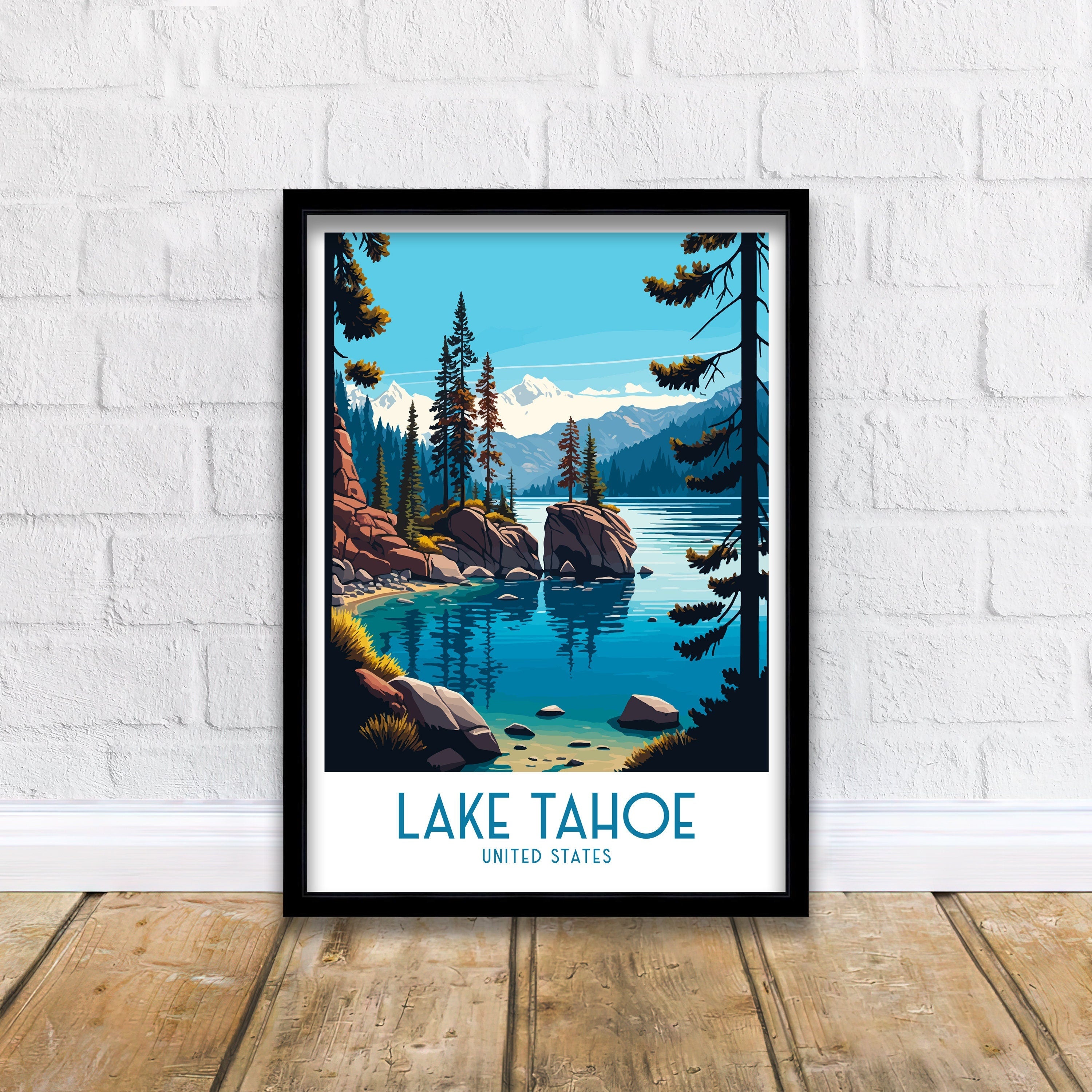 Lake Tahoe Travel Poster | Sierra Nevada Art Print