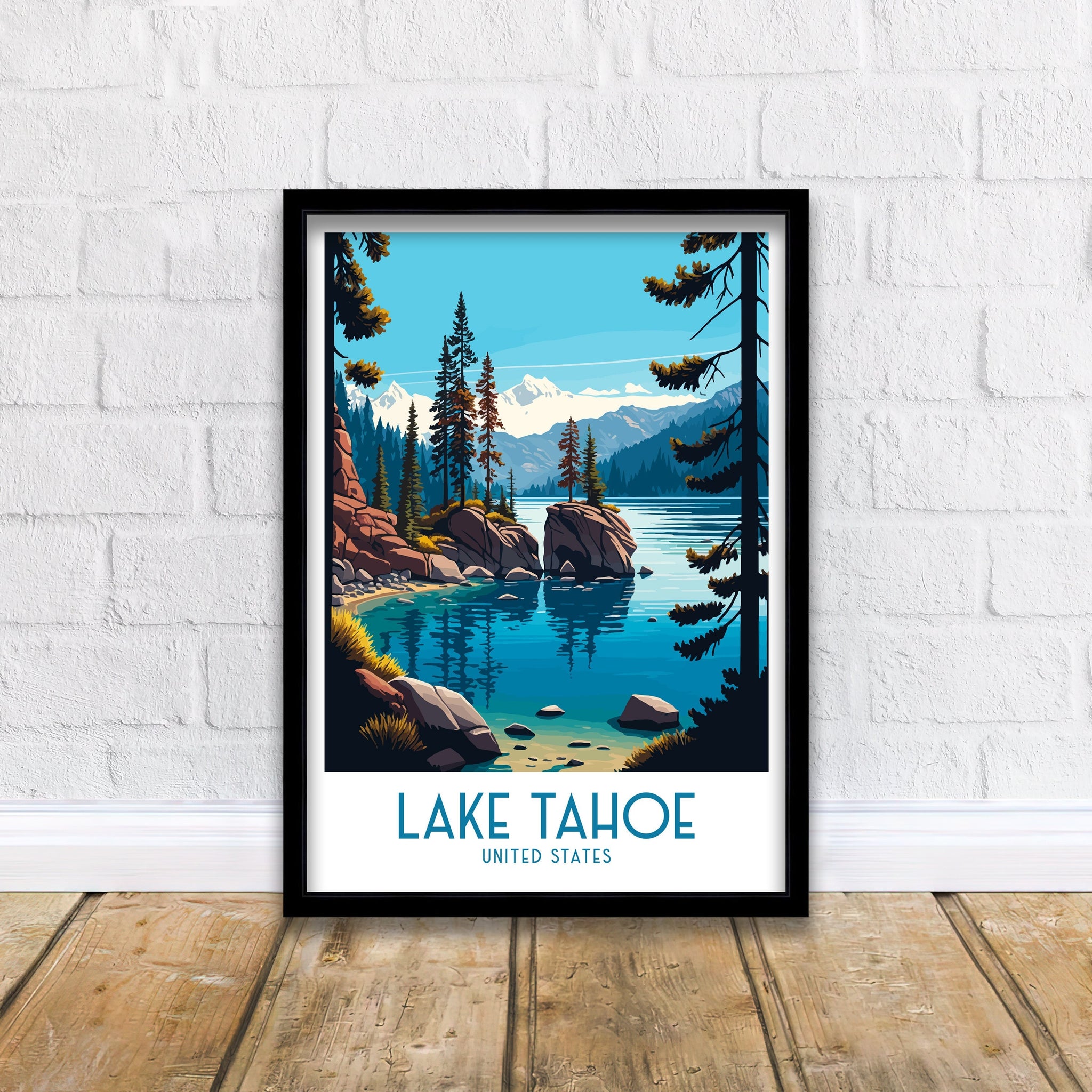 Lake Tahoe Travel Poster | Sierra Nevada Art Print