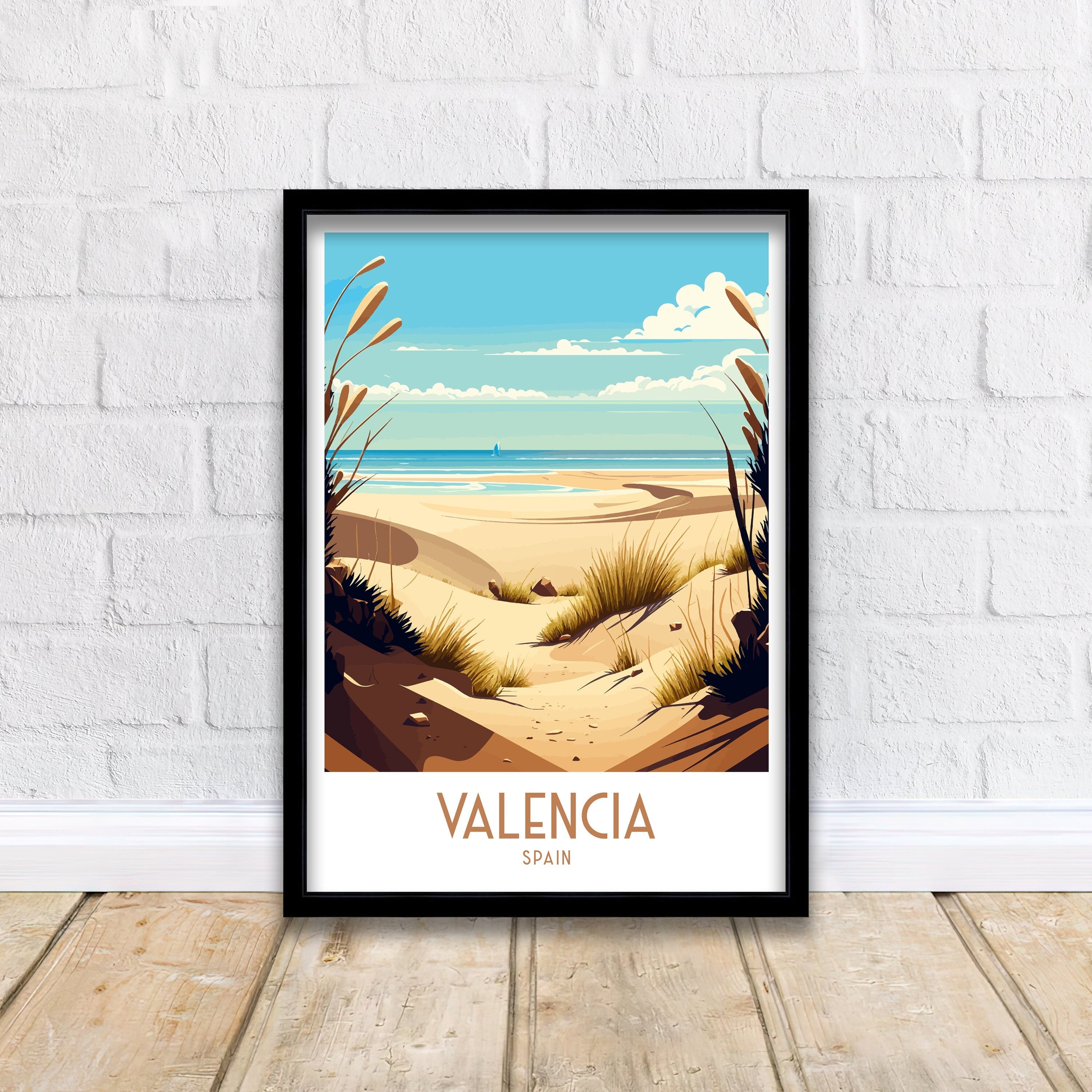 Valencia Beach Travel Print | Spain Coastal Art