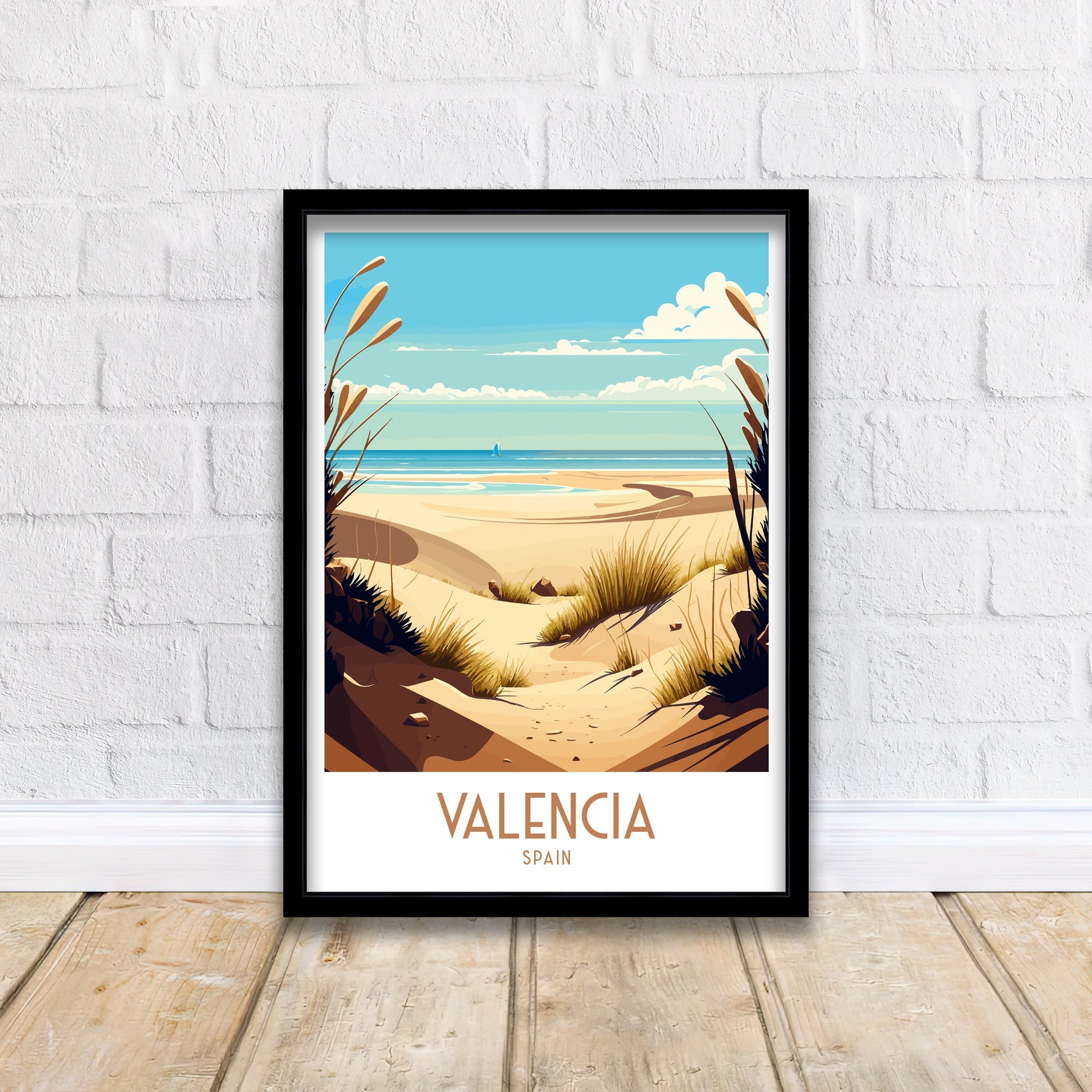 Valencia Beach Travel Print | Spain Coastal Art