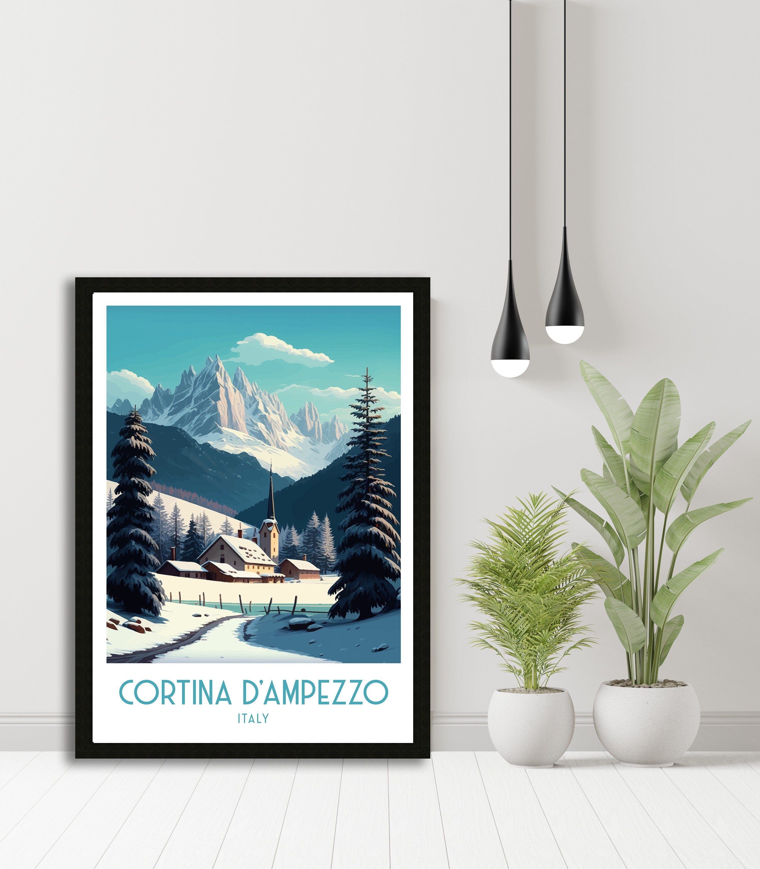 Cortina d'Ampezzo Ski Poster | Italy Travel Print
