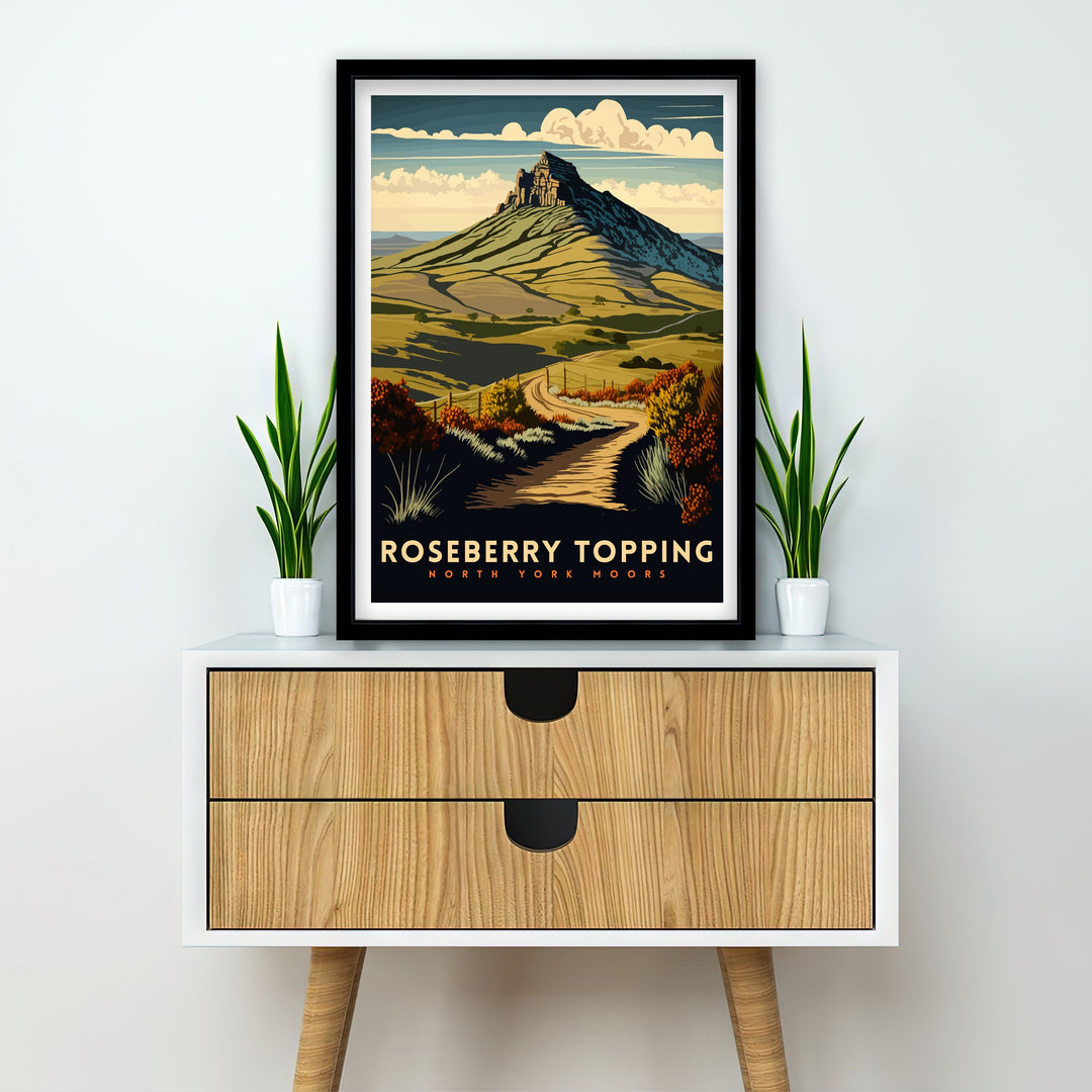 Roseberry Topping Art Poster