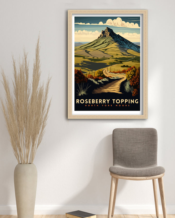 Roseberry Topping Art Poster