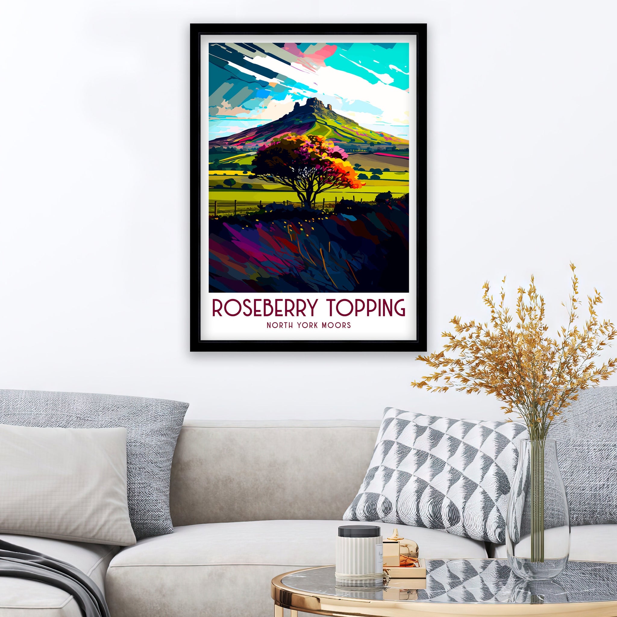 Roseberry Topping Art Print | North York Moors Travel Poster