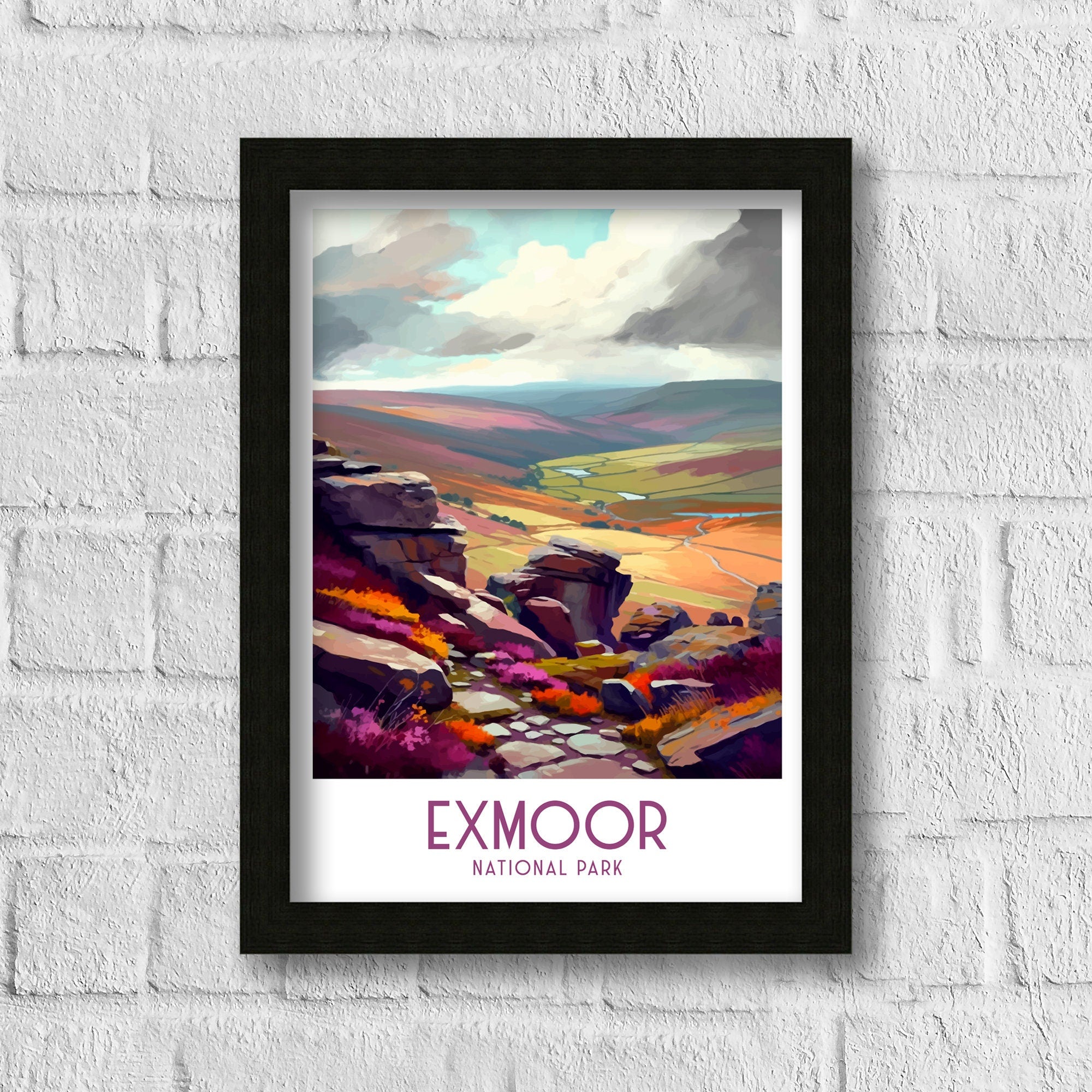 Exmoor National Park Art Print | UK Travel Poster
