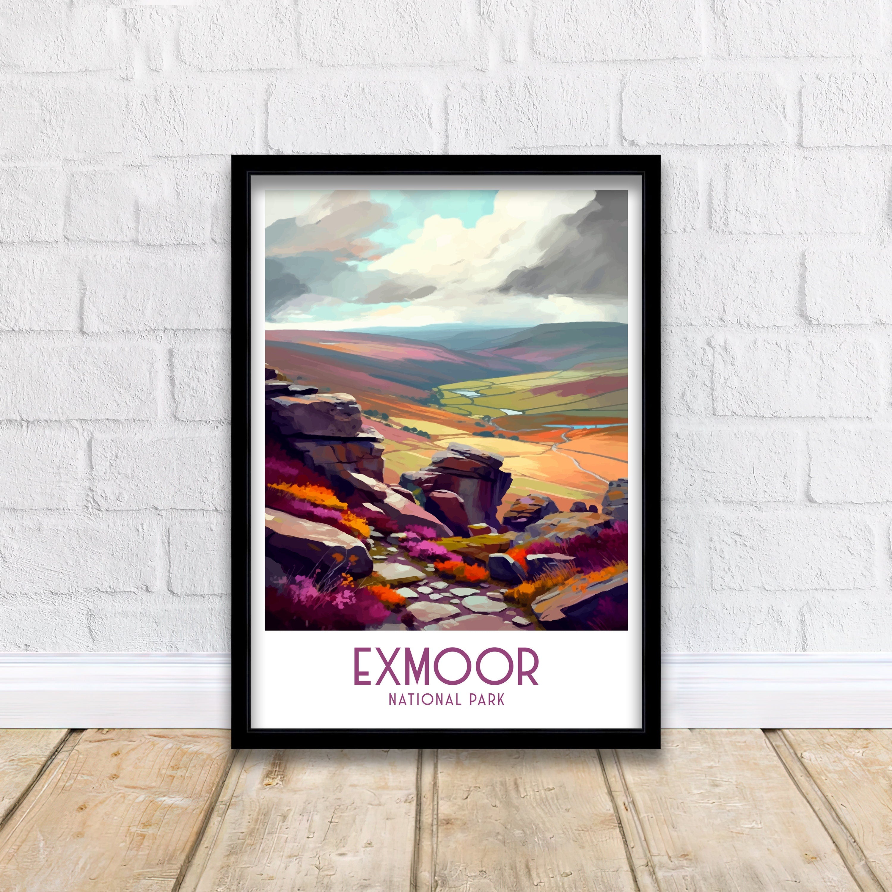 Exmoor National Park Art Print | UK Travel Poster