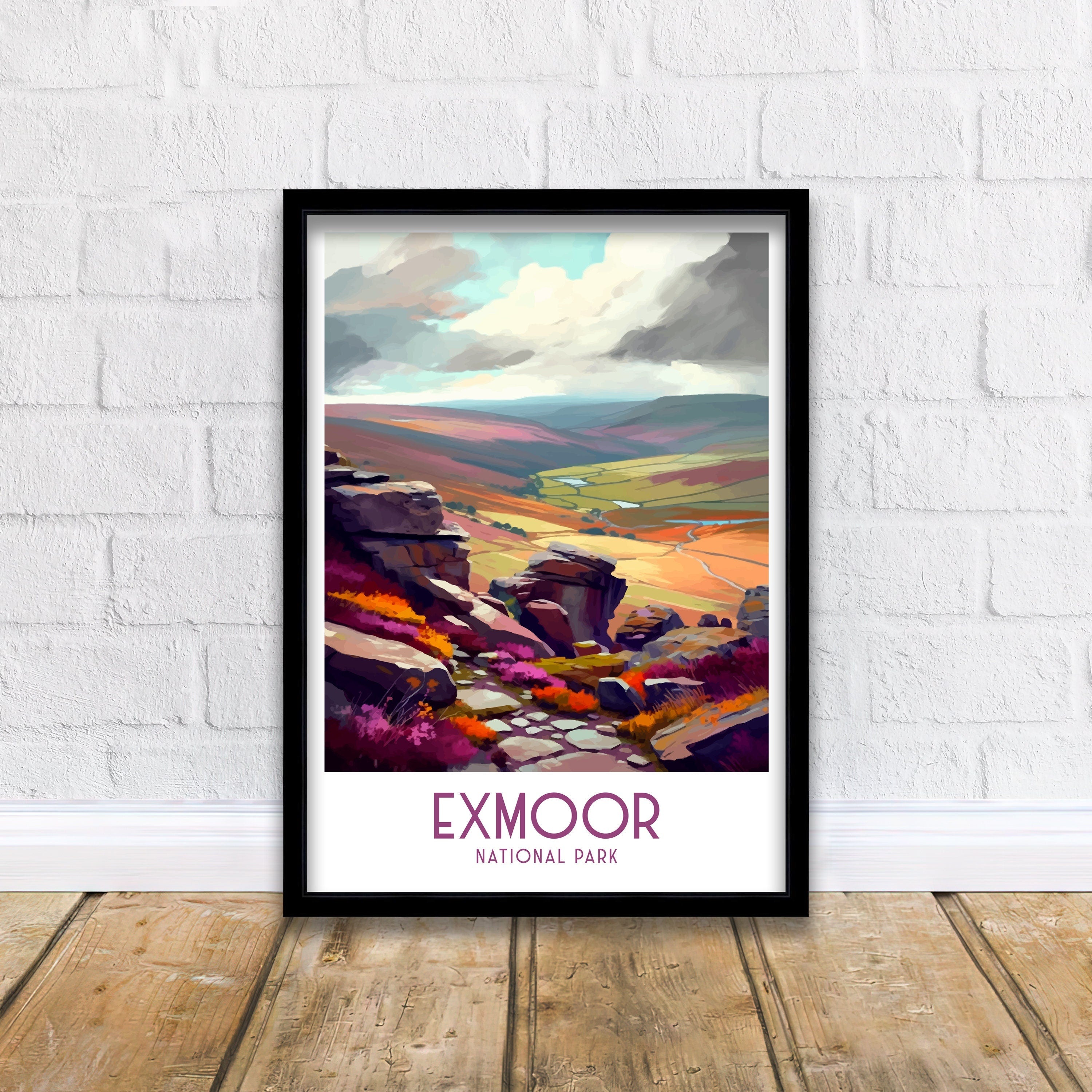 Exmoor National Park Art Print | UK Travel Poster