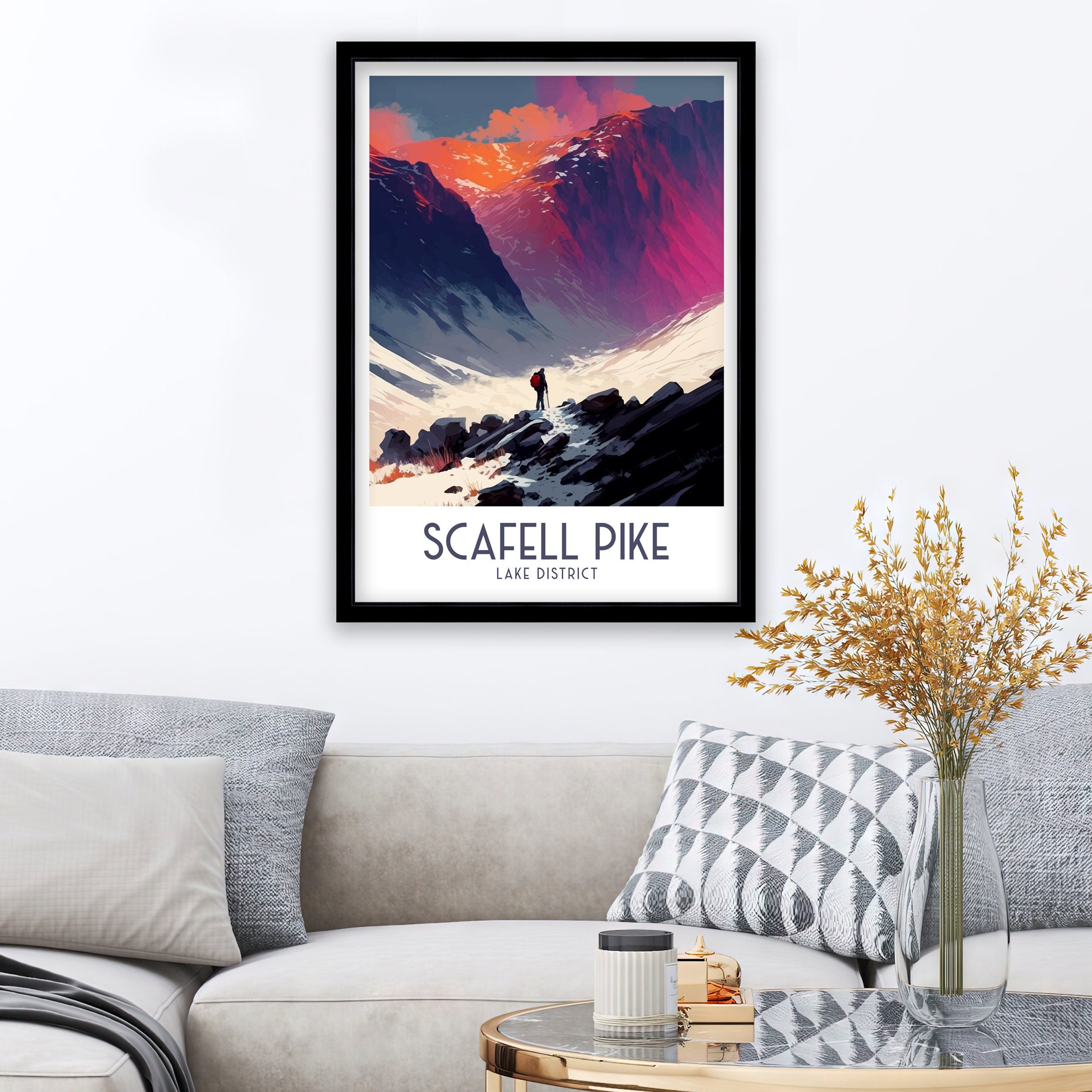 Scafell Pike Print | Lake District Travel Poster
