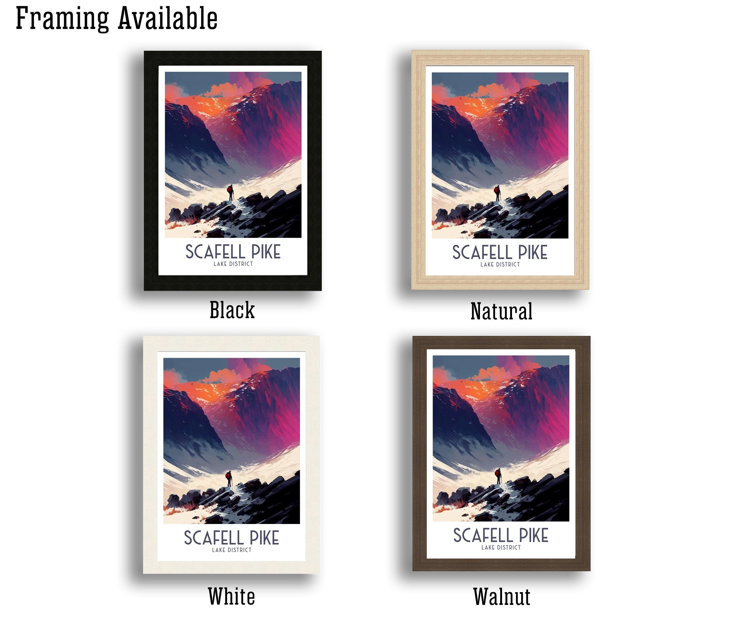 Scafell Pike Print | Lake District Travel Poster