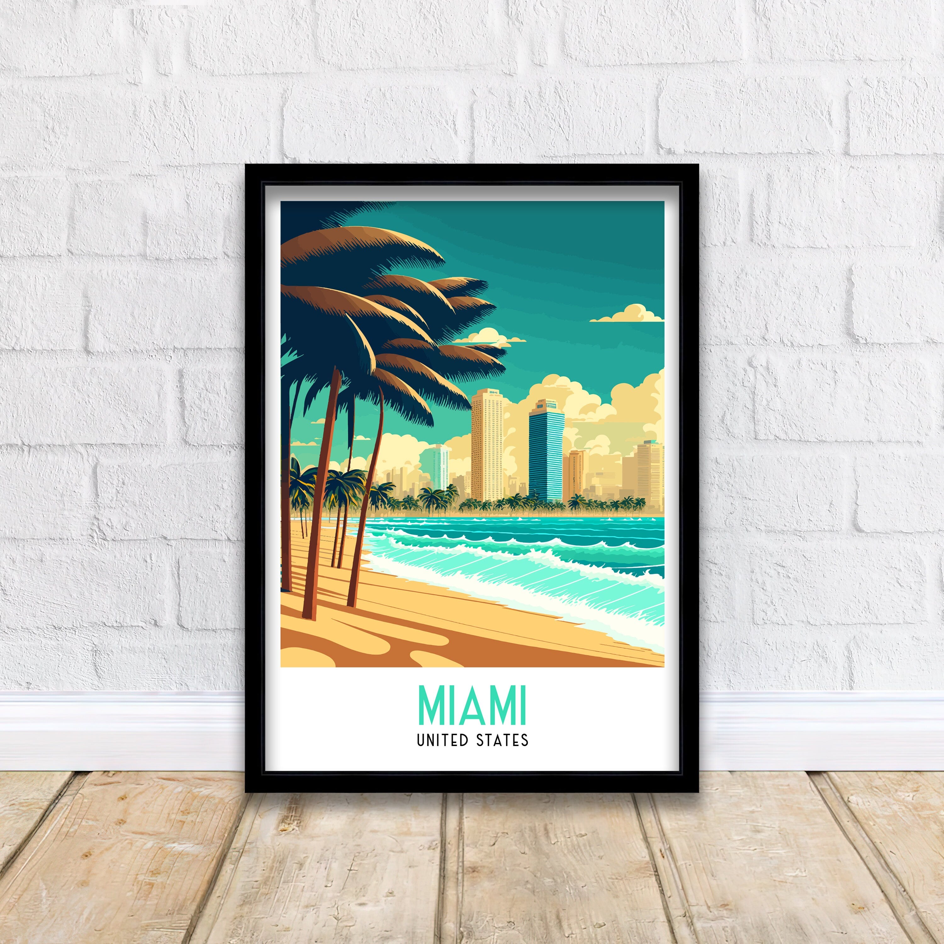 Miami Travel Poster | South Beach Art Deco Print