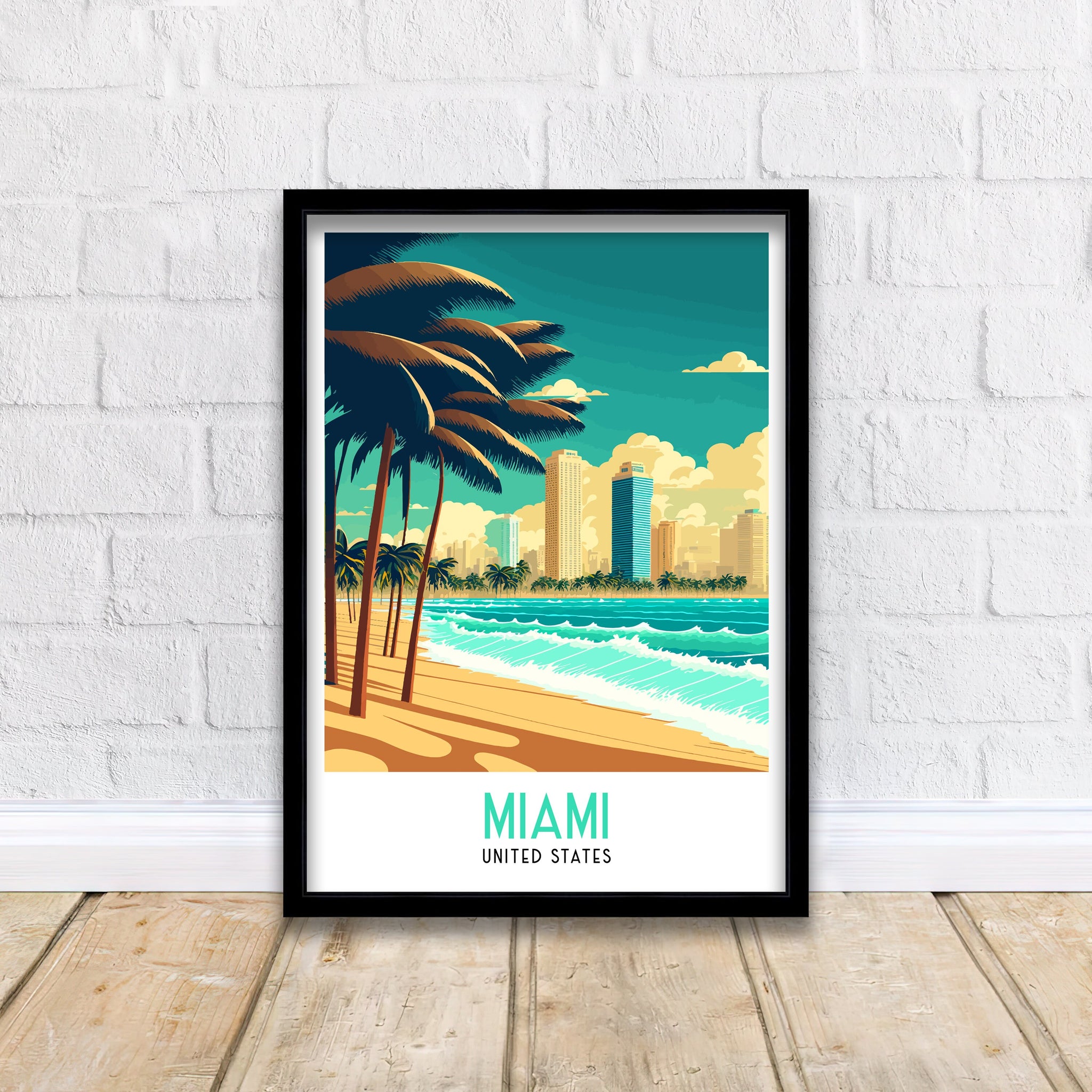 Miami Travel Poster | South Beach Art Deco Print