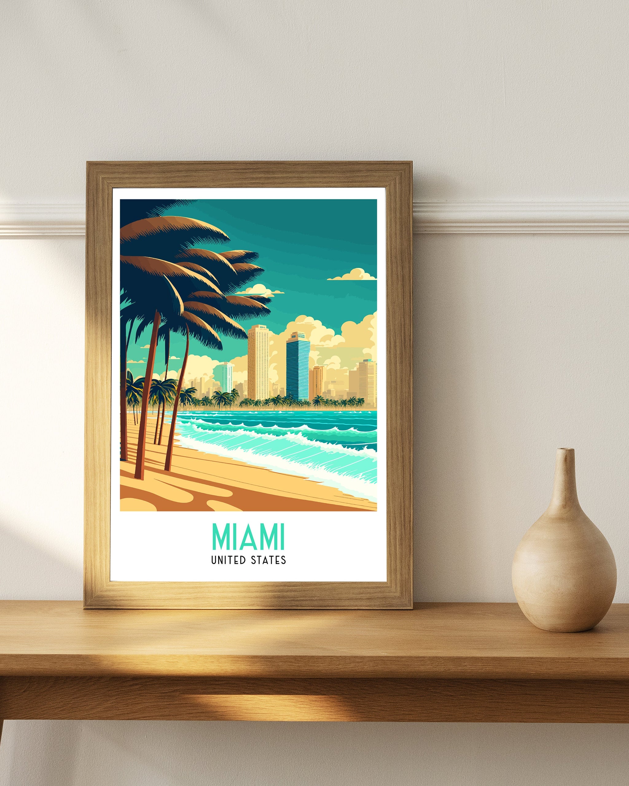 Miami Travel Poster | South Beach Art Deco Print