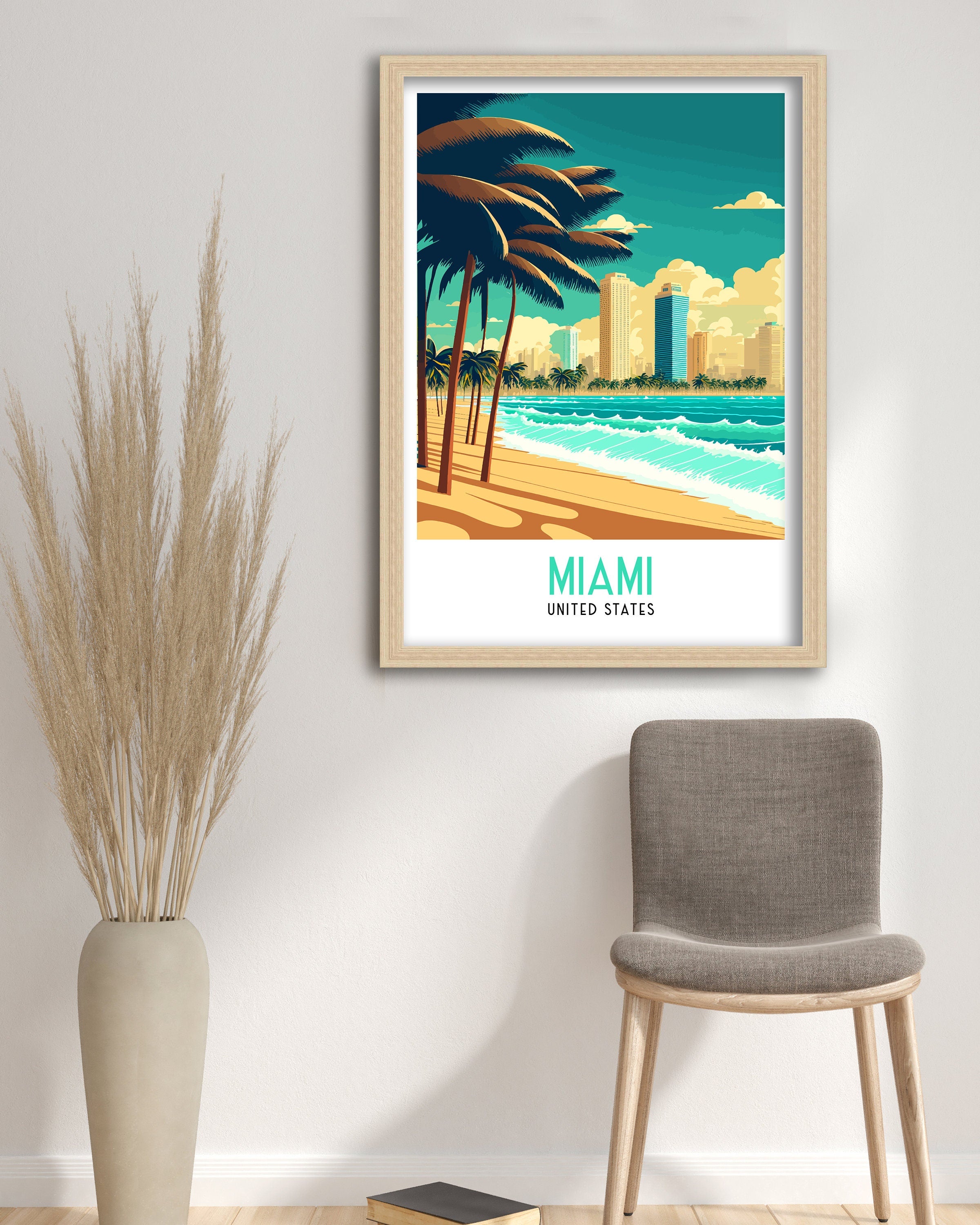 Miami Travel Poster | South Beach Art Deco Print