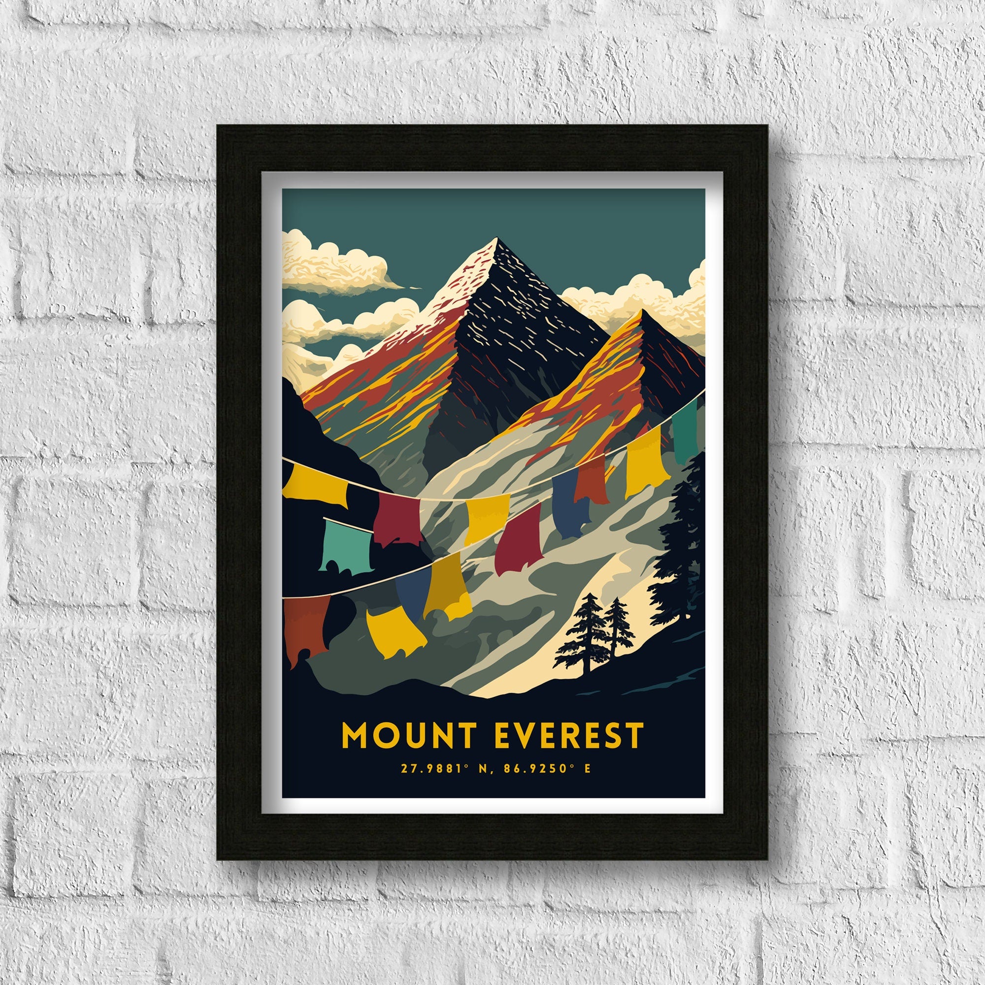 Mount Everest Poster | Adventure Travel Art Print
