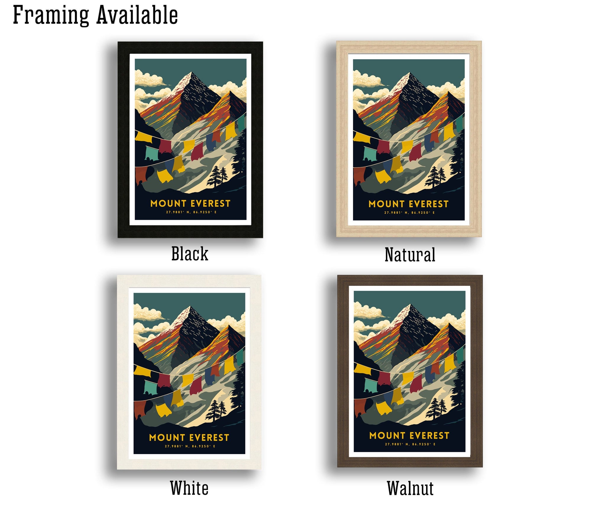 Mount Everest Poster | Adventure Travel Art Print