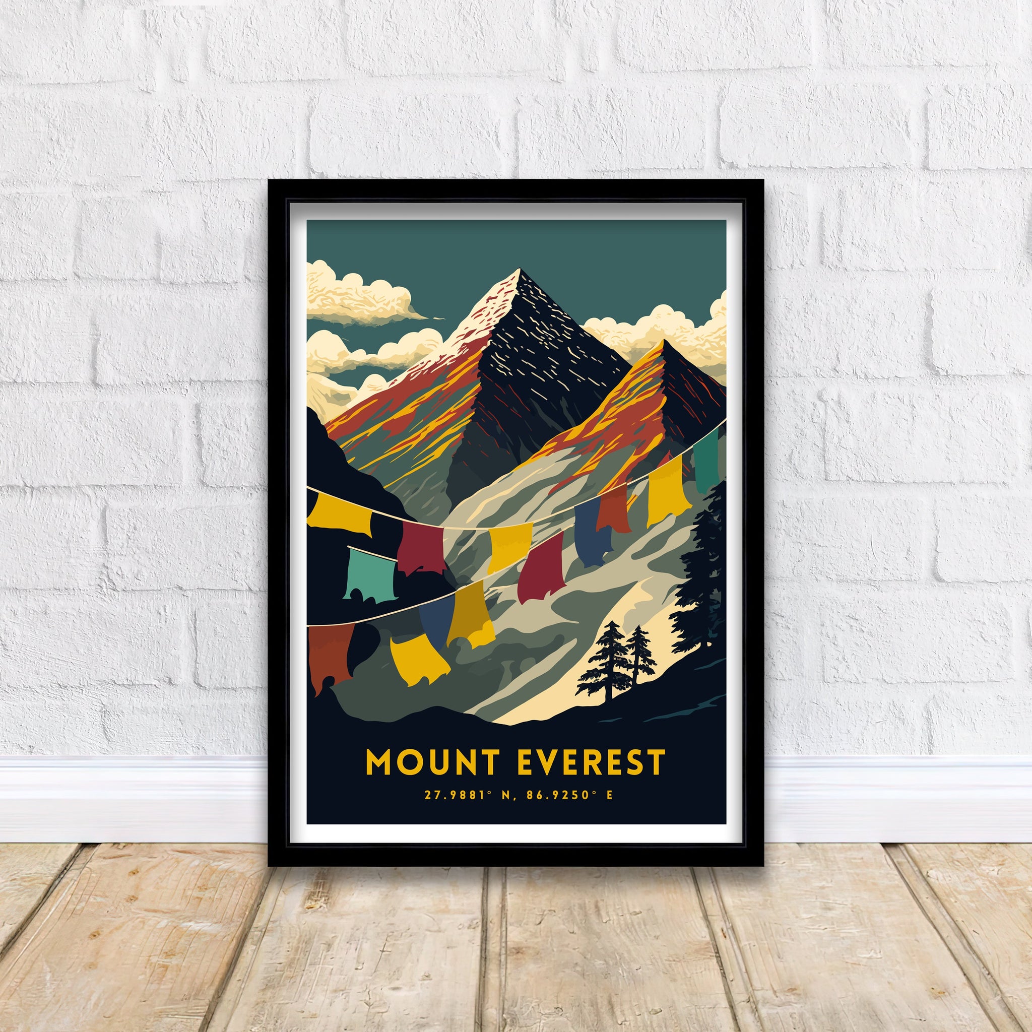 Mount Everest Poster | Adventure Travel Art Print