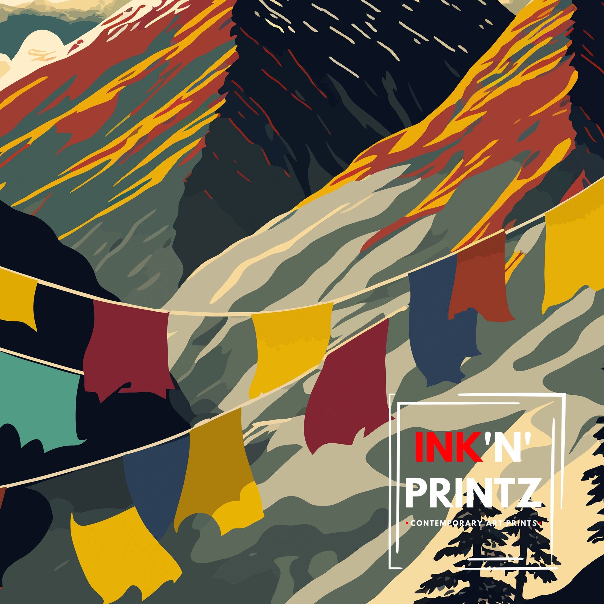 Mount Everest Poster | Adventure Travel Art Print