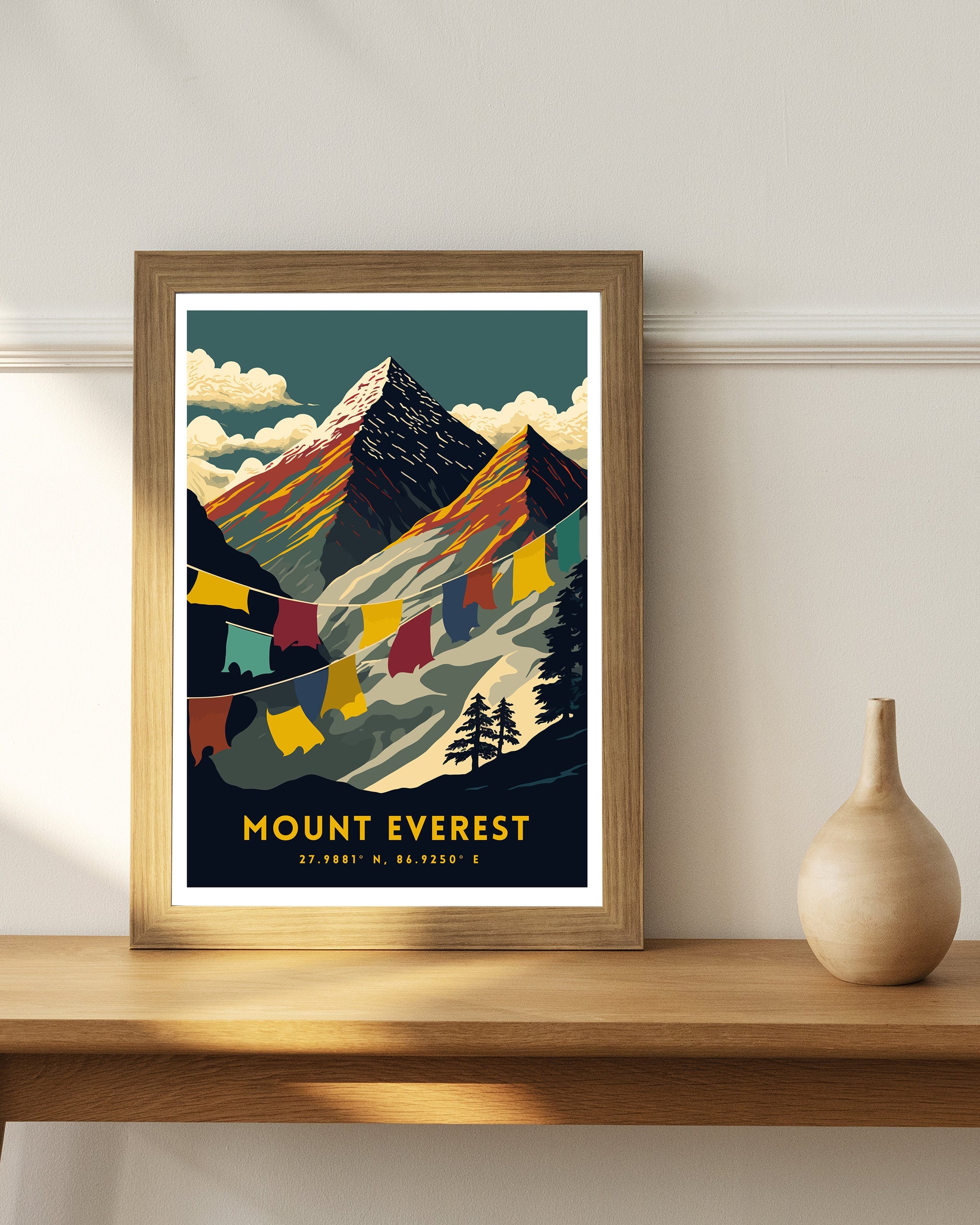 Mount Everest Poster | Adventure Travel Art Print