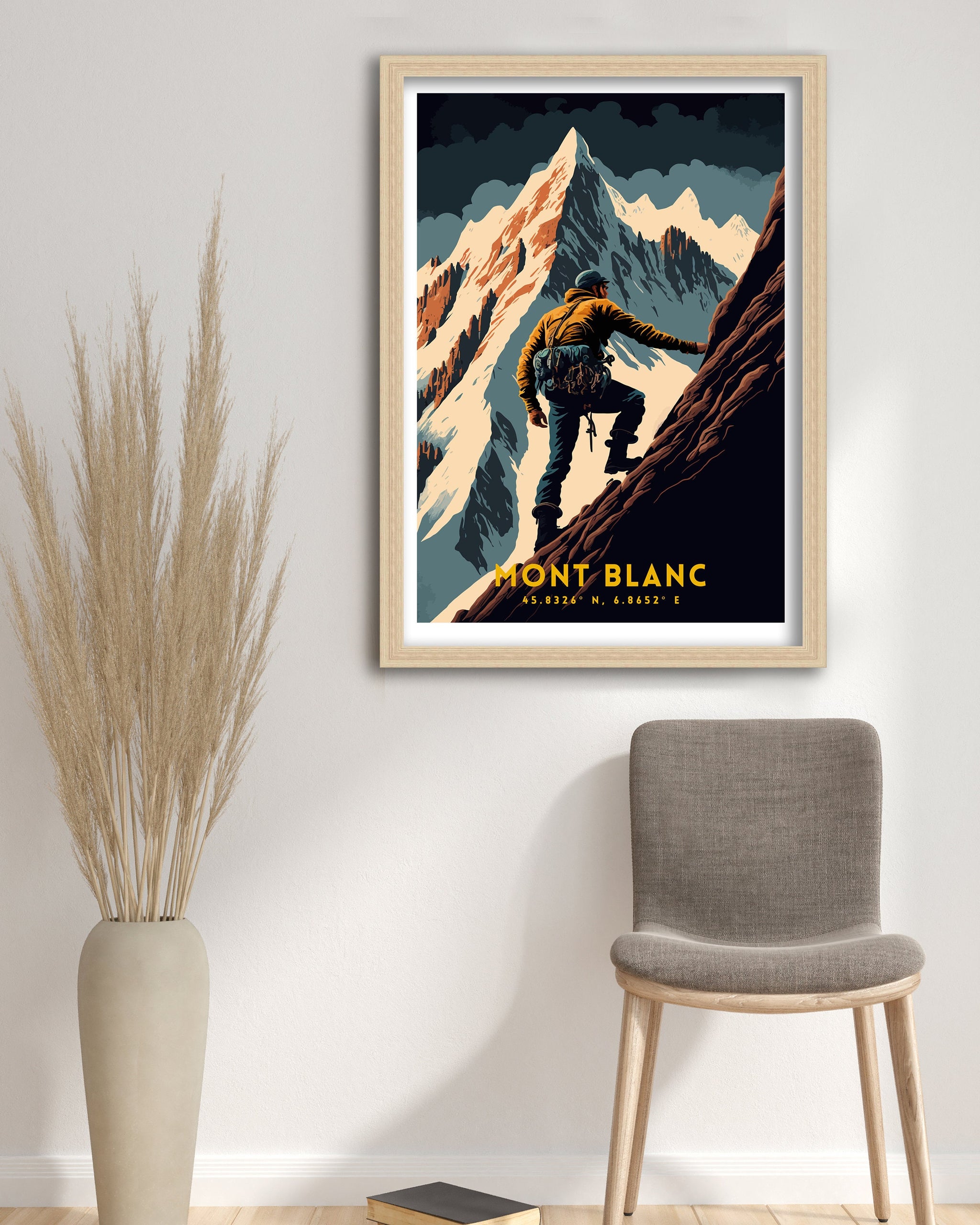 Mont Blanc Climbing Art Print | Vintage Travel Poster