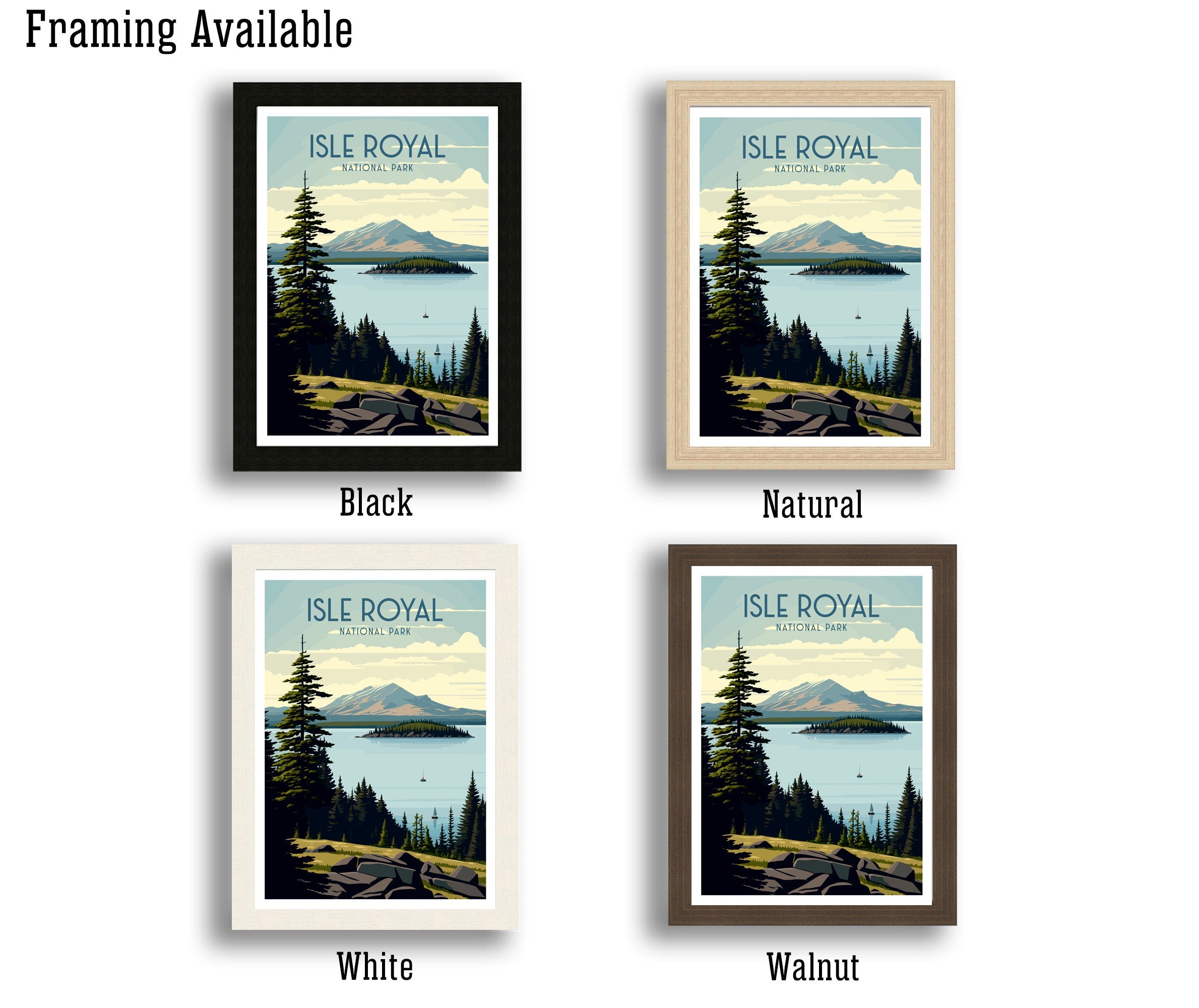 Isle Royale National Park Print | Vintage Travel Poster