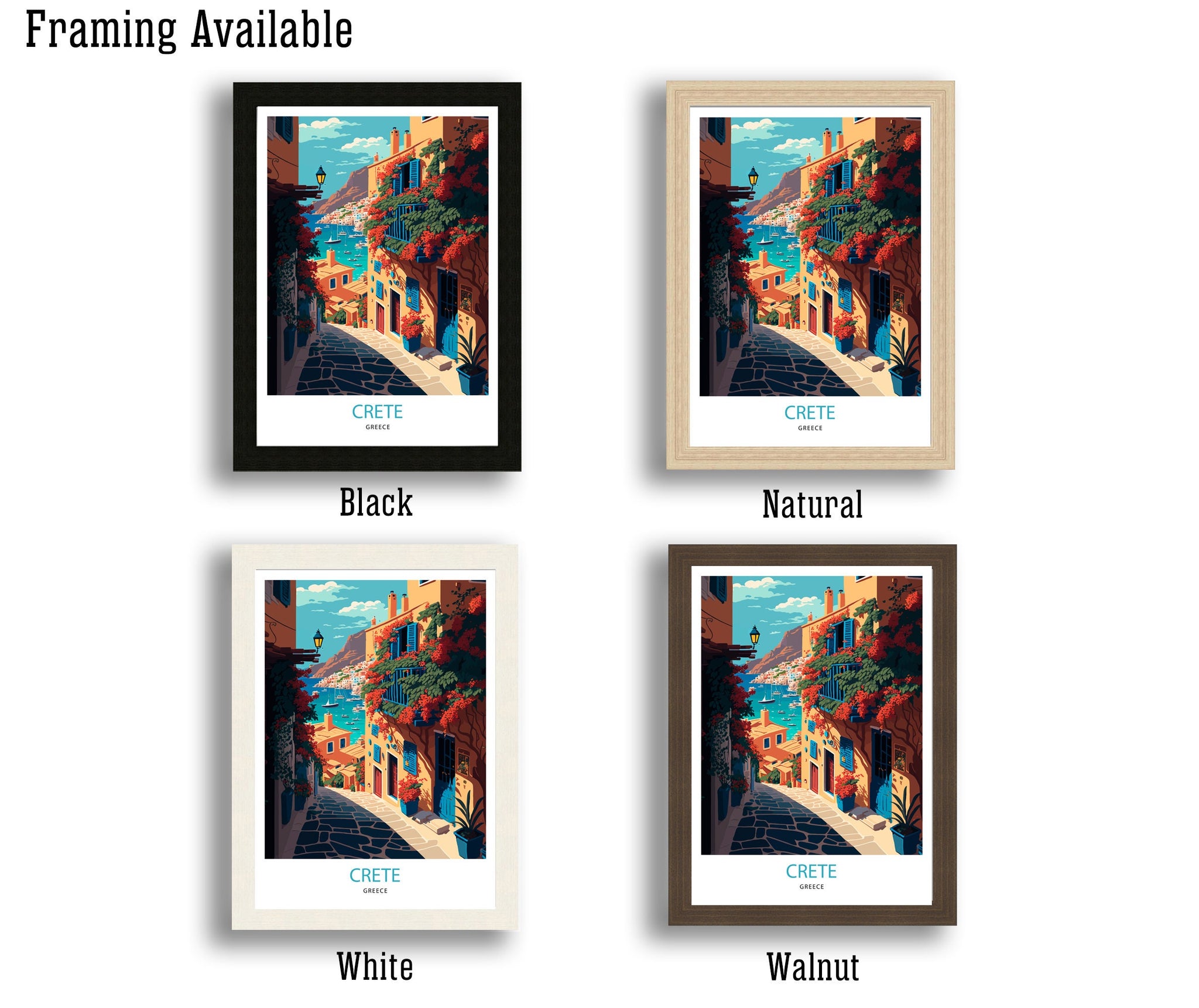 Crete Greece Travel Print | Mediterranean Wall Art