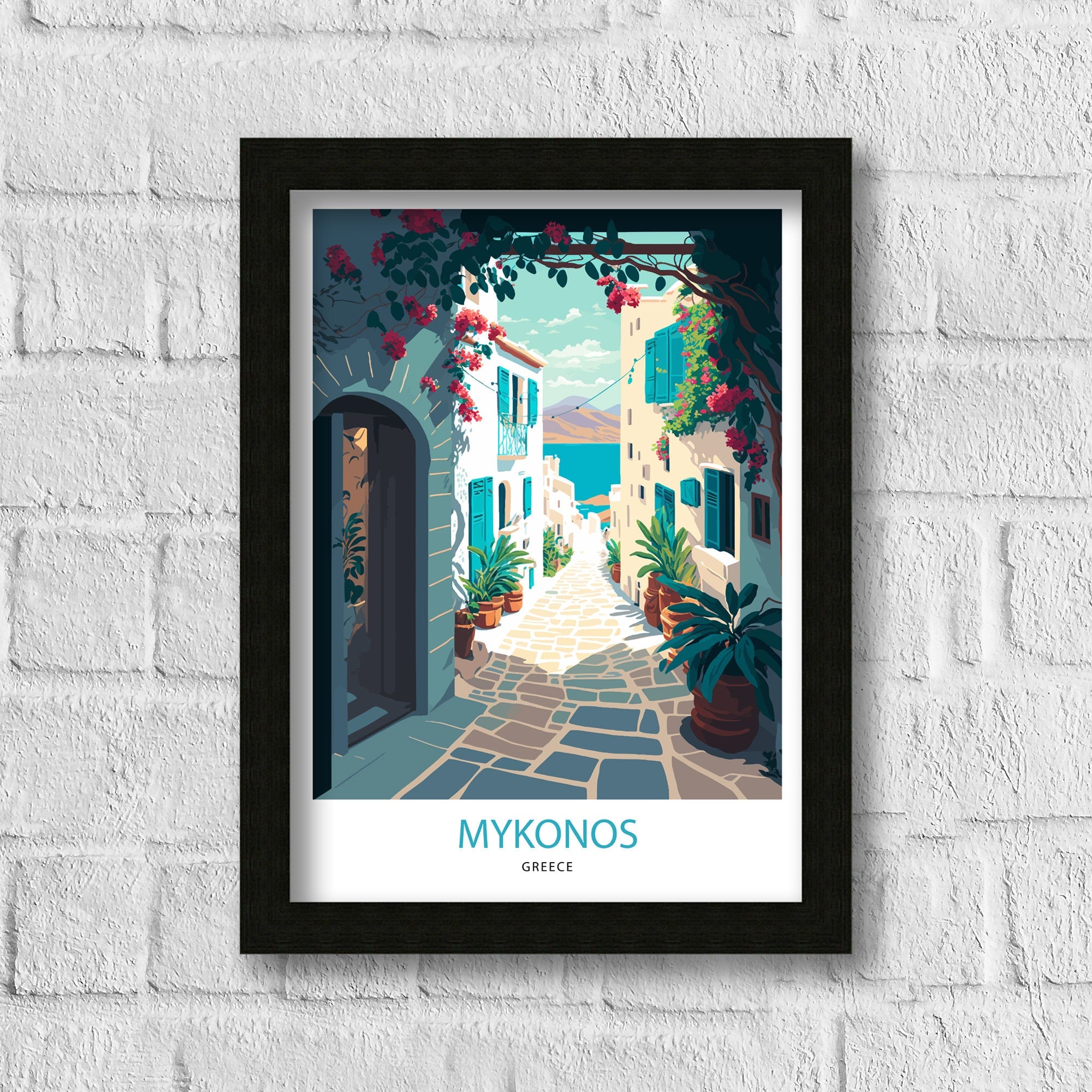 Mykonos Greece Art Print | Glossy Travel Poster