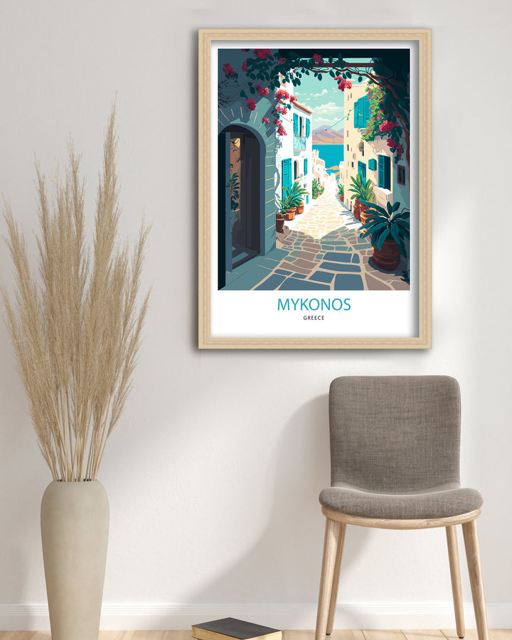 Mykonos Travel Poster