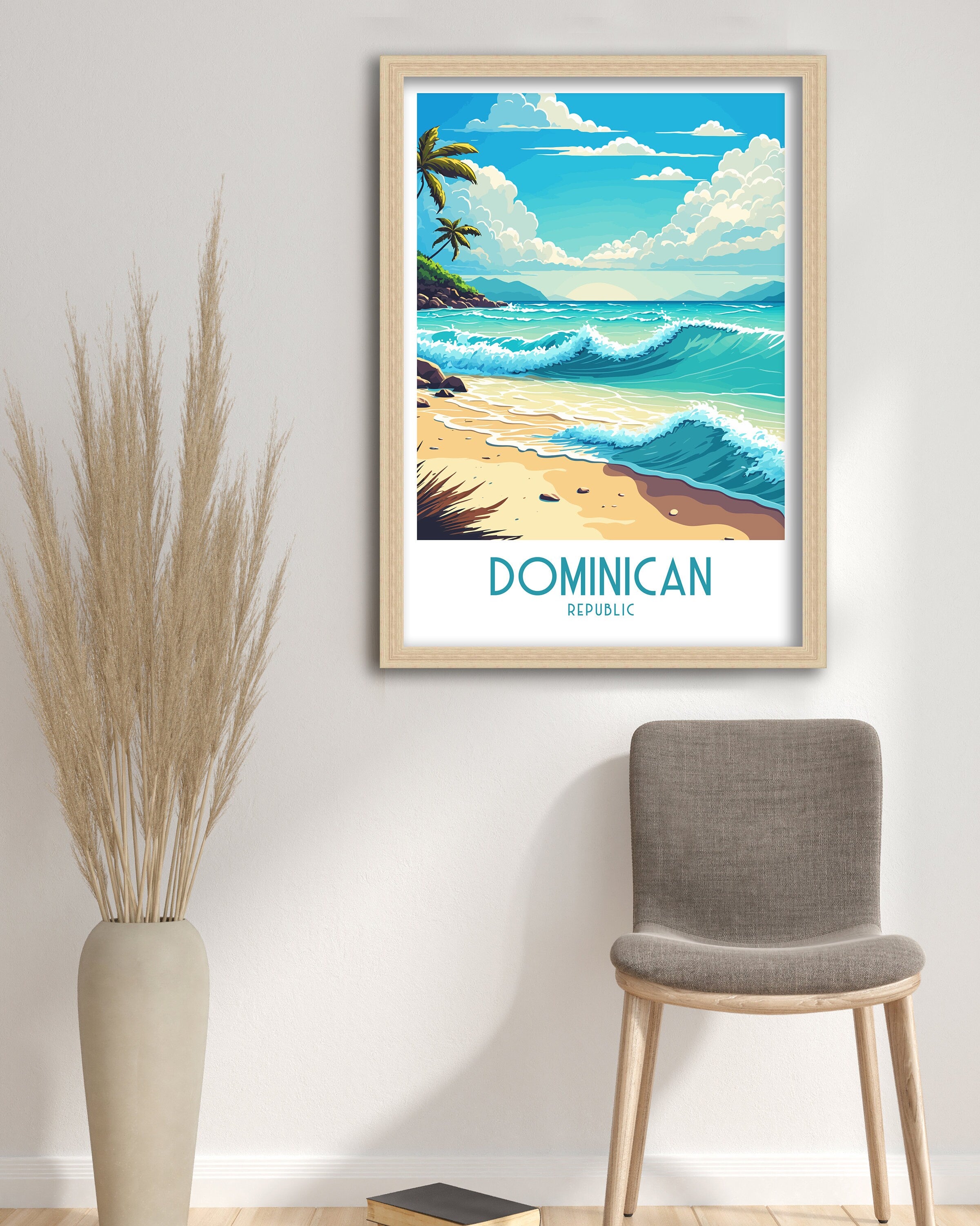 Dominican Republic Travel Poster | Caribbean Beach Art Print