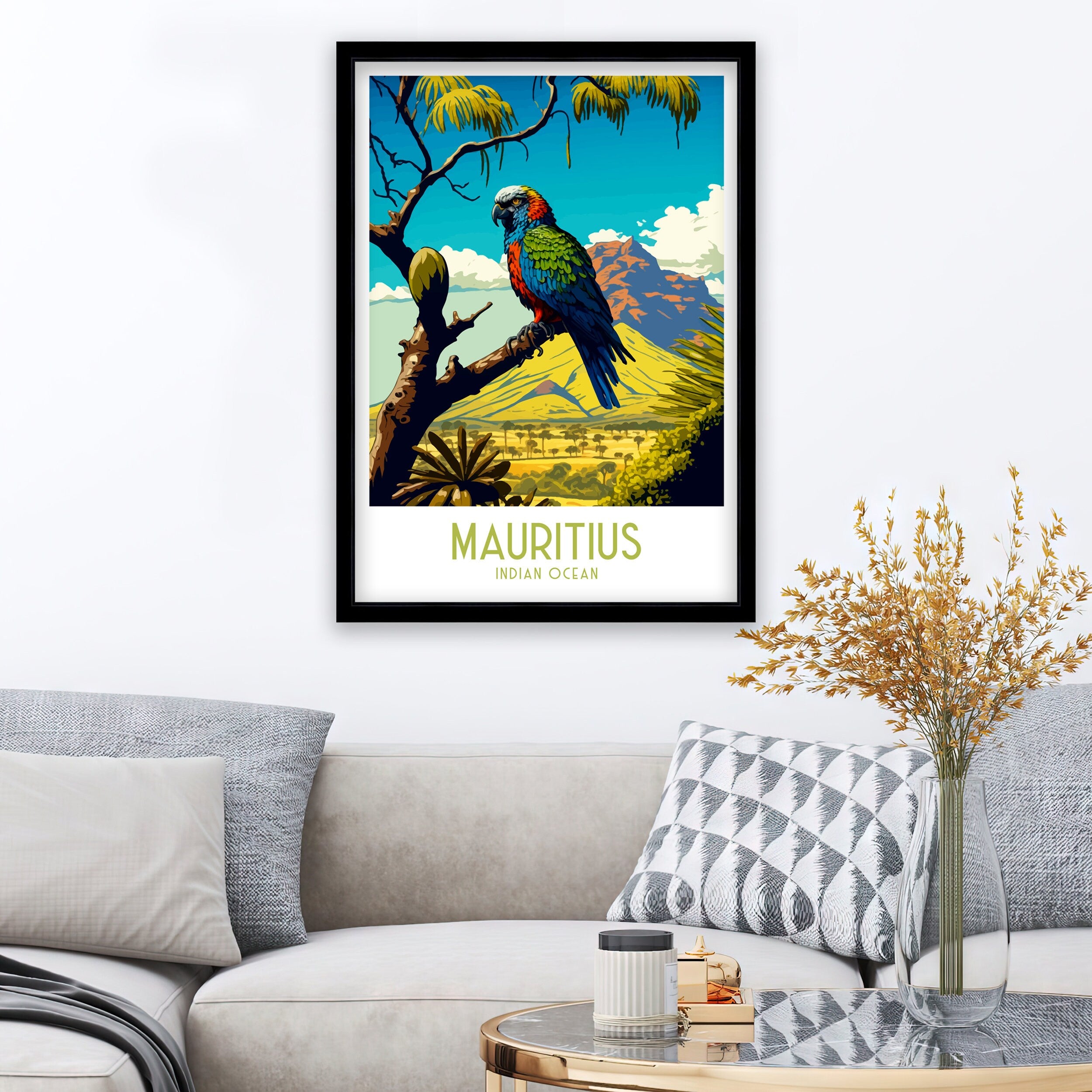 Mauritius Travel Poster | Exotic Island Art Print