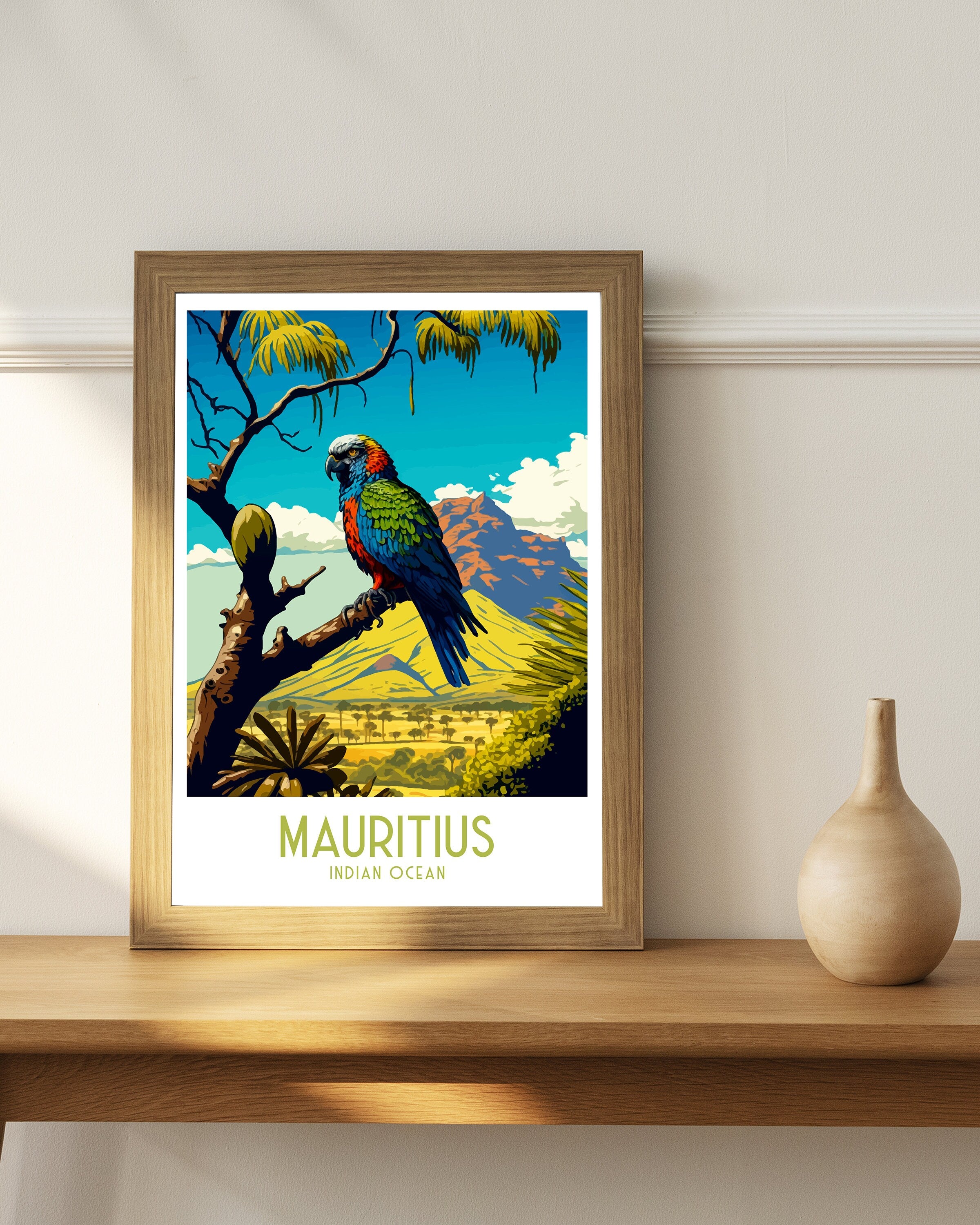 Mauritius Travel Poster | Exotic Island Art Print
