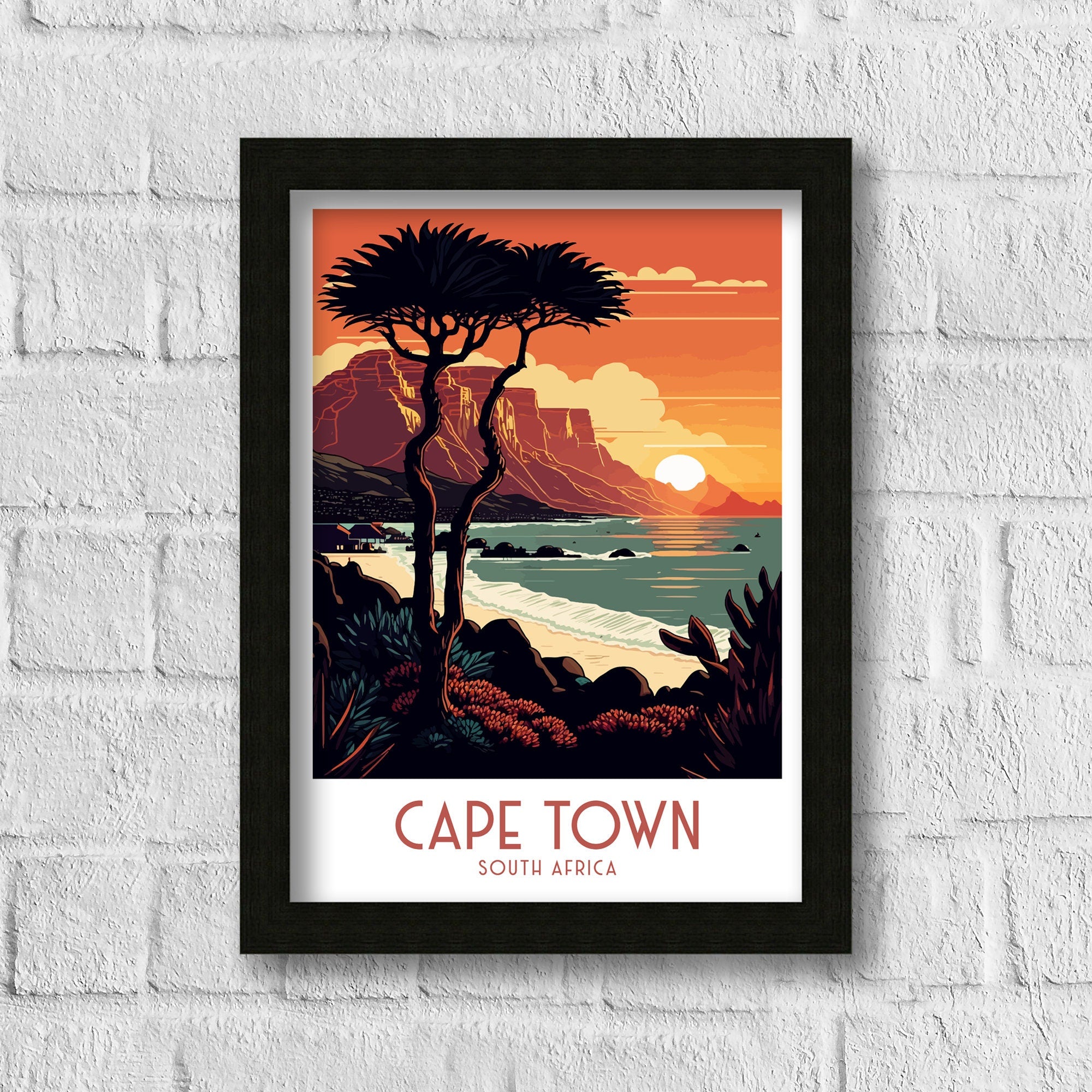 Cape Town Travel Poster | South Africa Wall Art Print