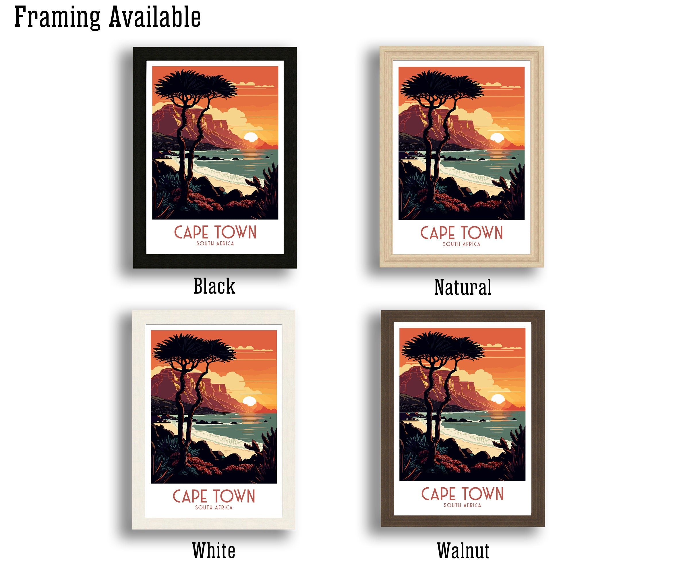 Cape Town Travel Poster | South Africa Wall Art Print