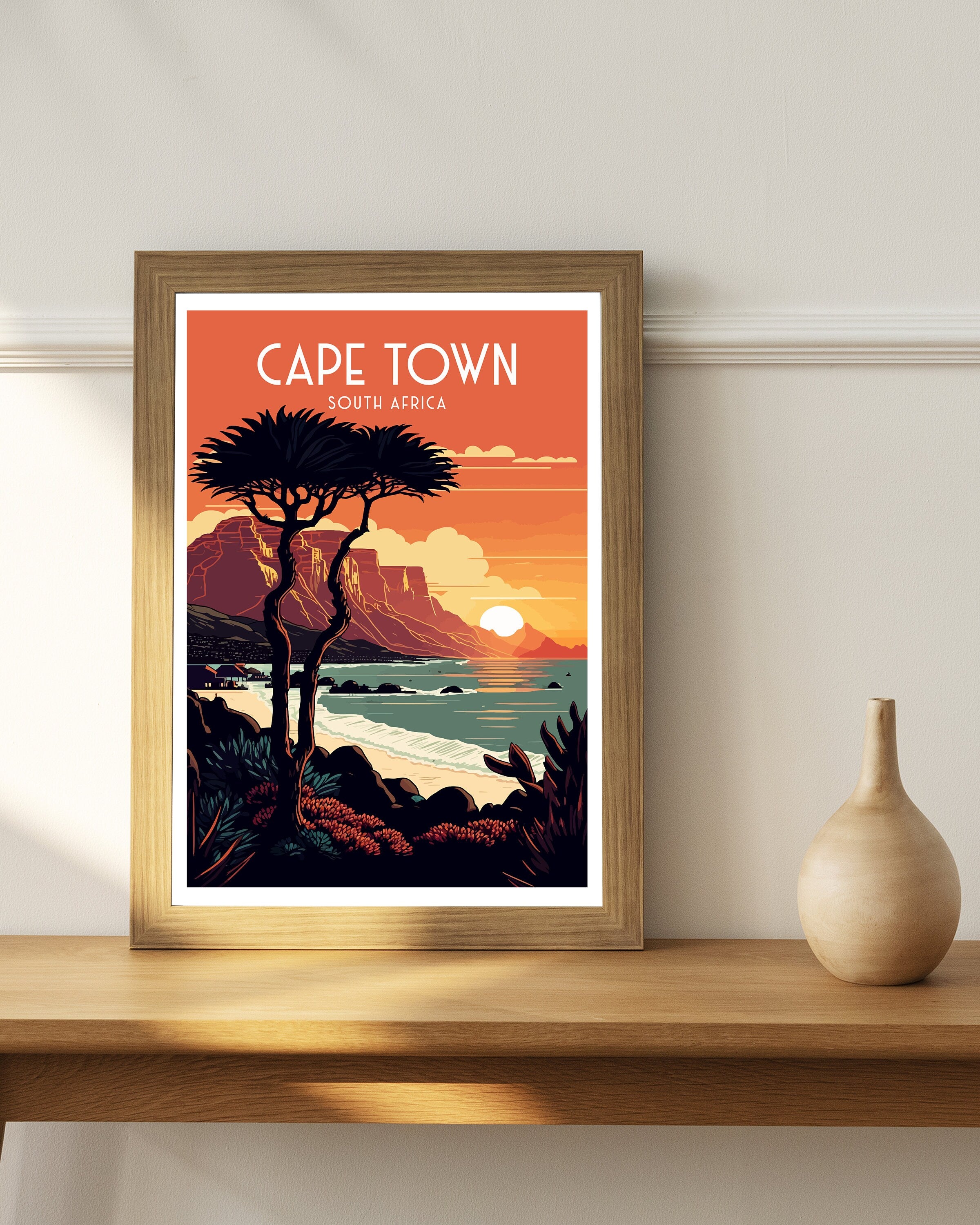 Cape Town Travel Poster | South Africa Coastal Art Print