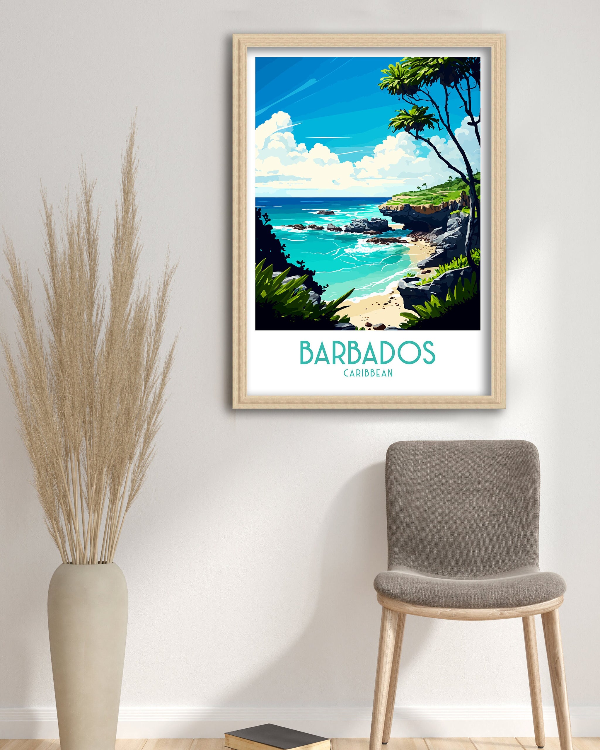 Barbados Travel Poster | Caribbean Island Art Print