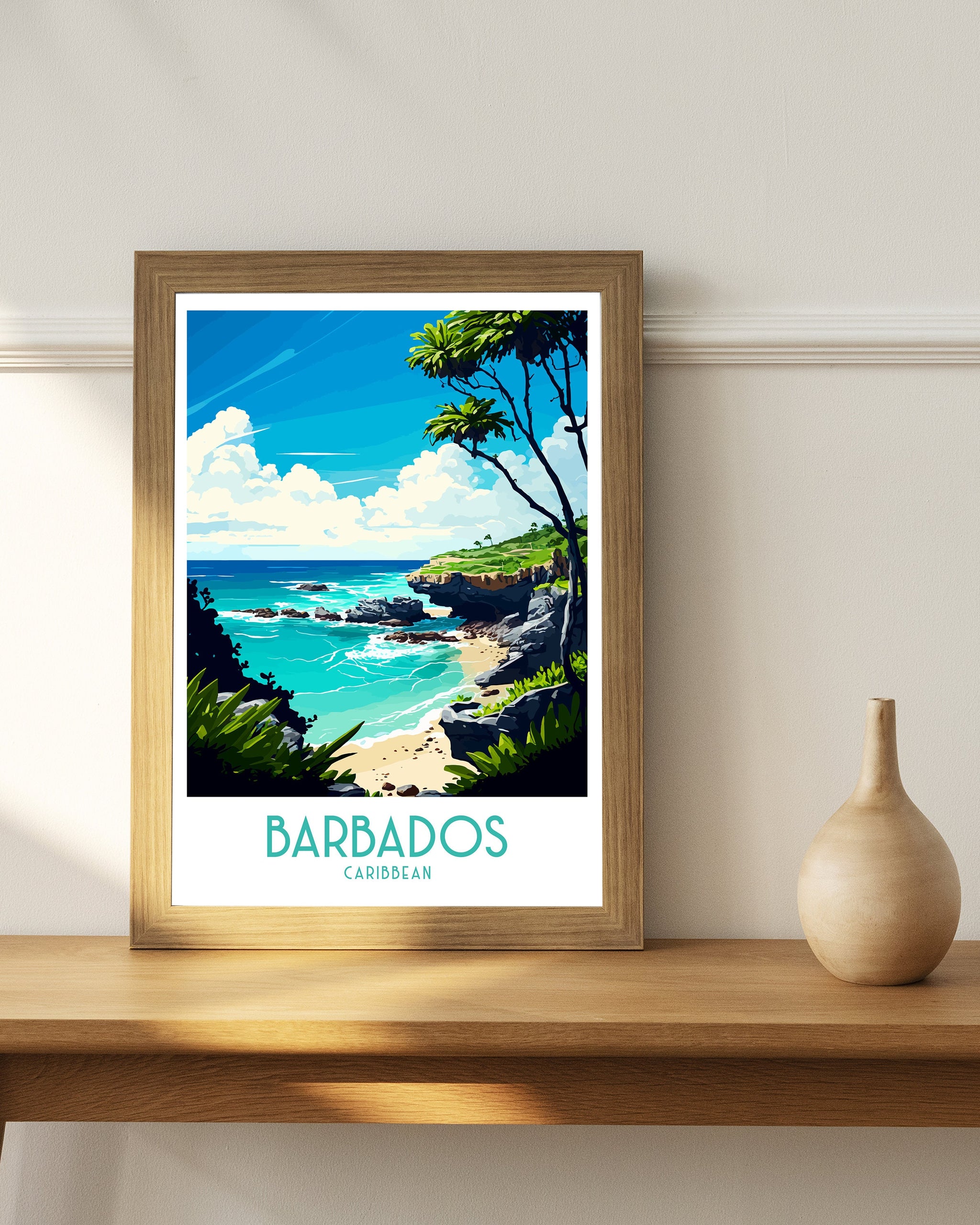 Barbados Travel Poster | Caribbean Island Art Print
