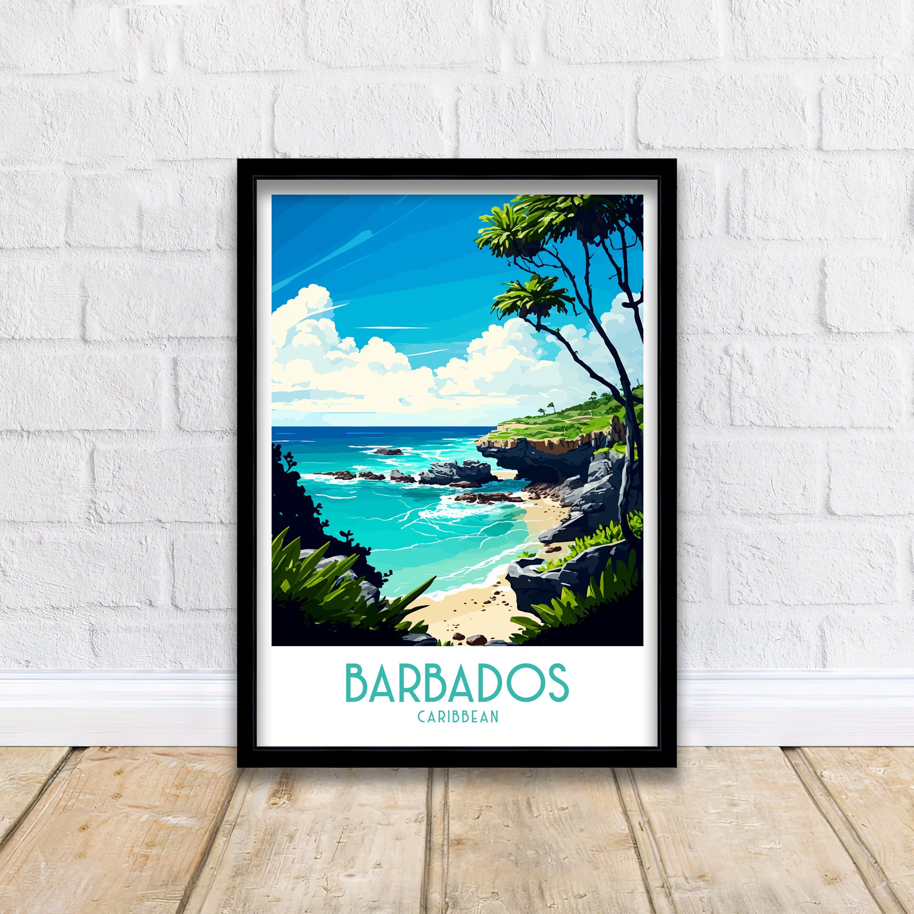 Barbados Travel Poster | Caribbean Island Art Print