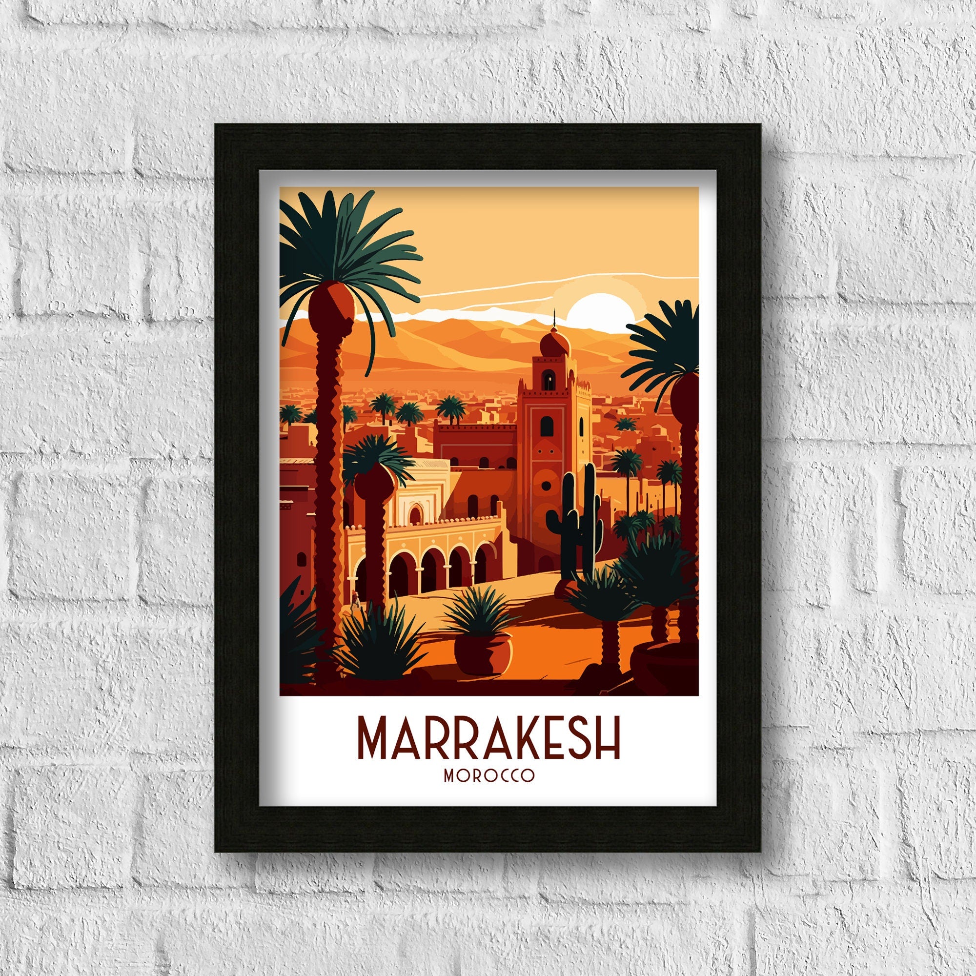 Marrakesh Travel Poster | Vibrant Morocco Print