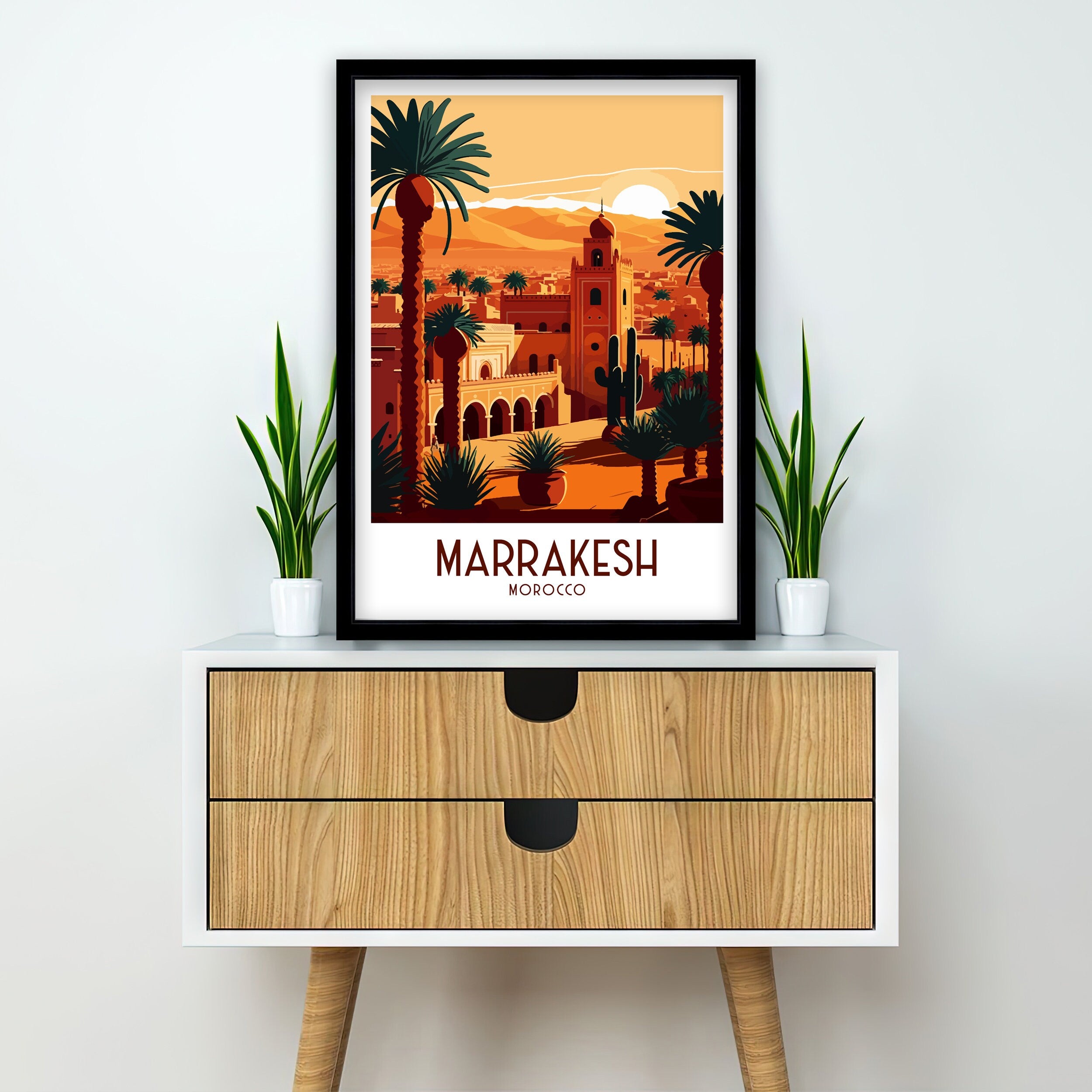 Marrakesh Travel Poster | Vibrant Morocco Print