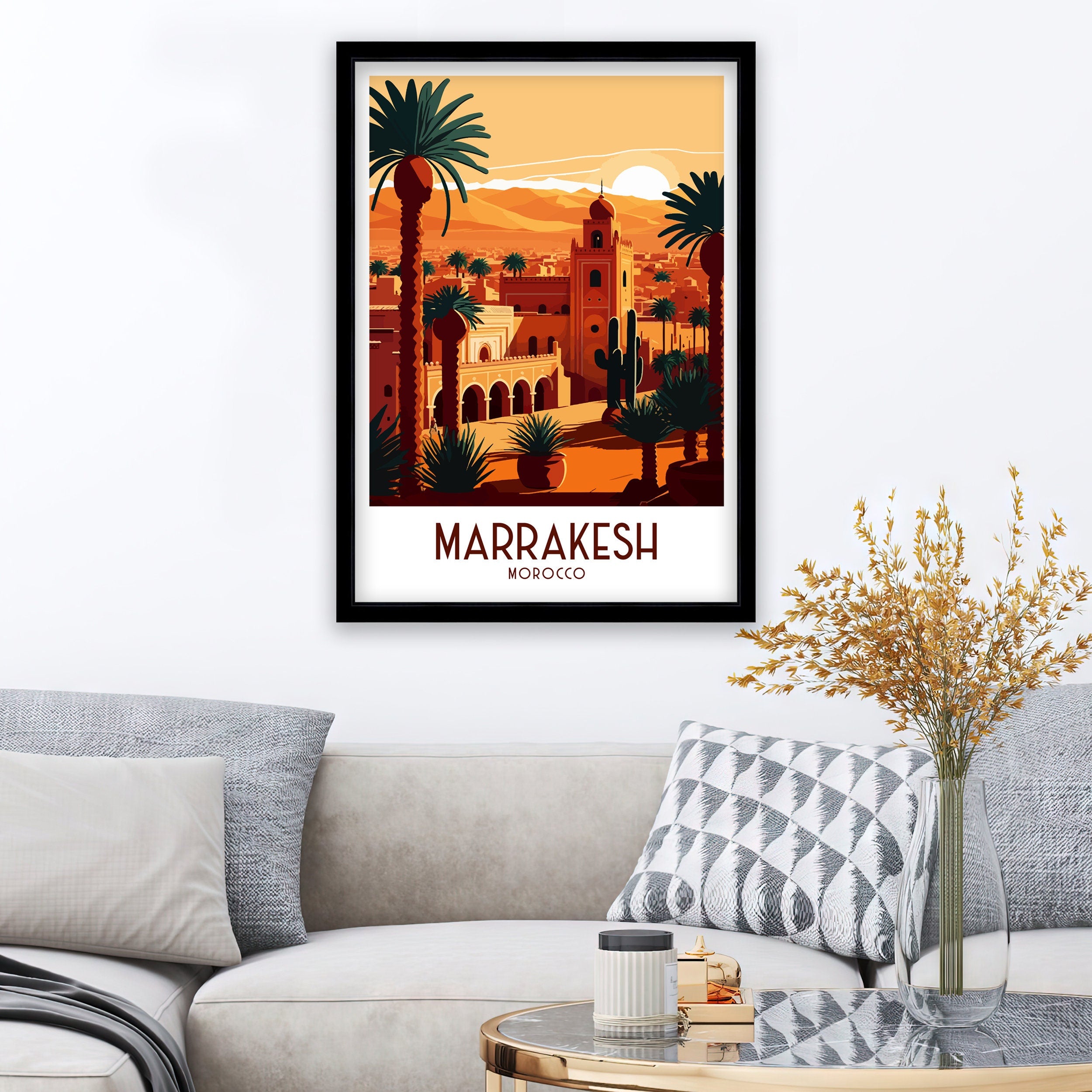 Marrakesh Travel Poster | Vibrant Morocco Print
